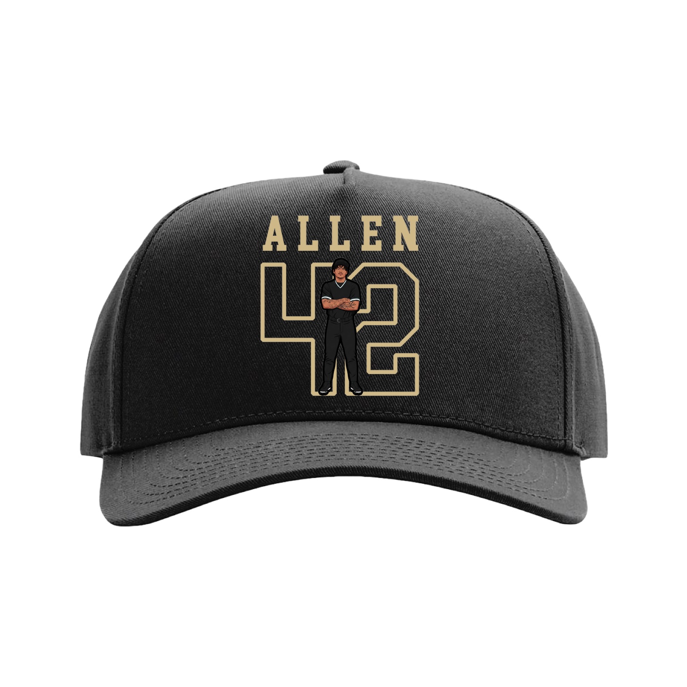 Full Fabric Five-Panel Champ Cap — Shirsey in Black