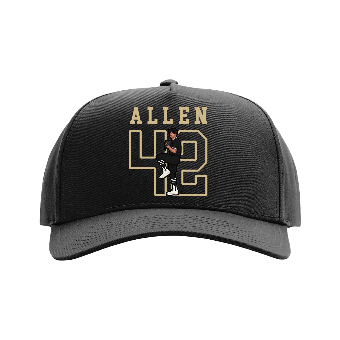 Full Fabric Five-Panel Champ Cap — Shirsey in Black