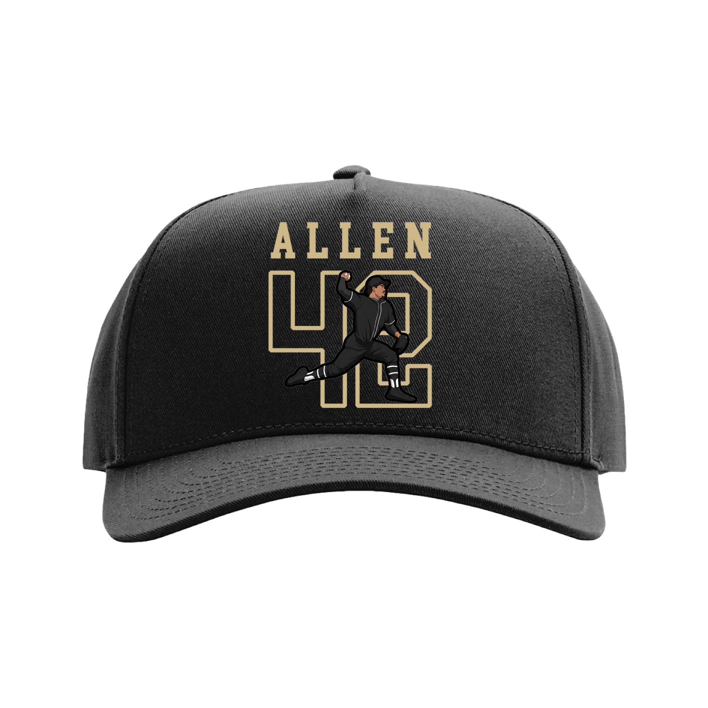 Full Fabric Five-Panel Champ Cap — Shirsey in Black