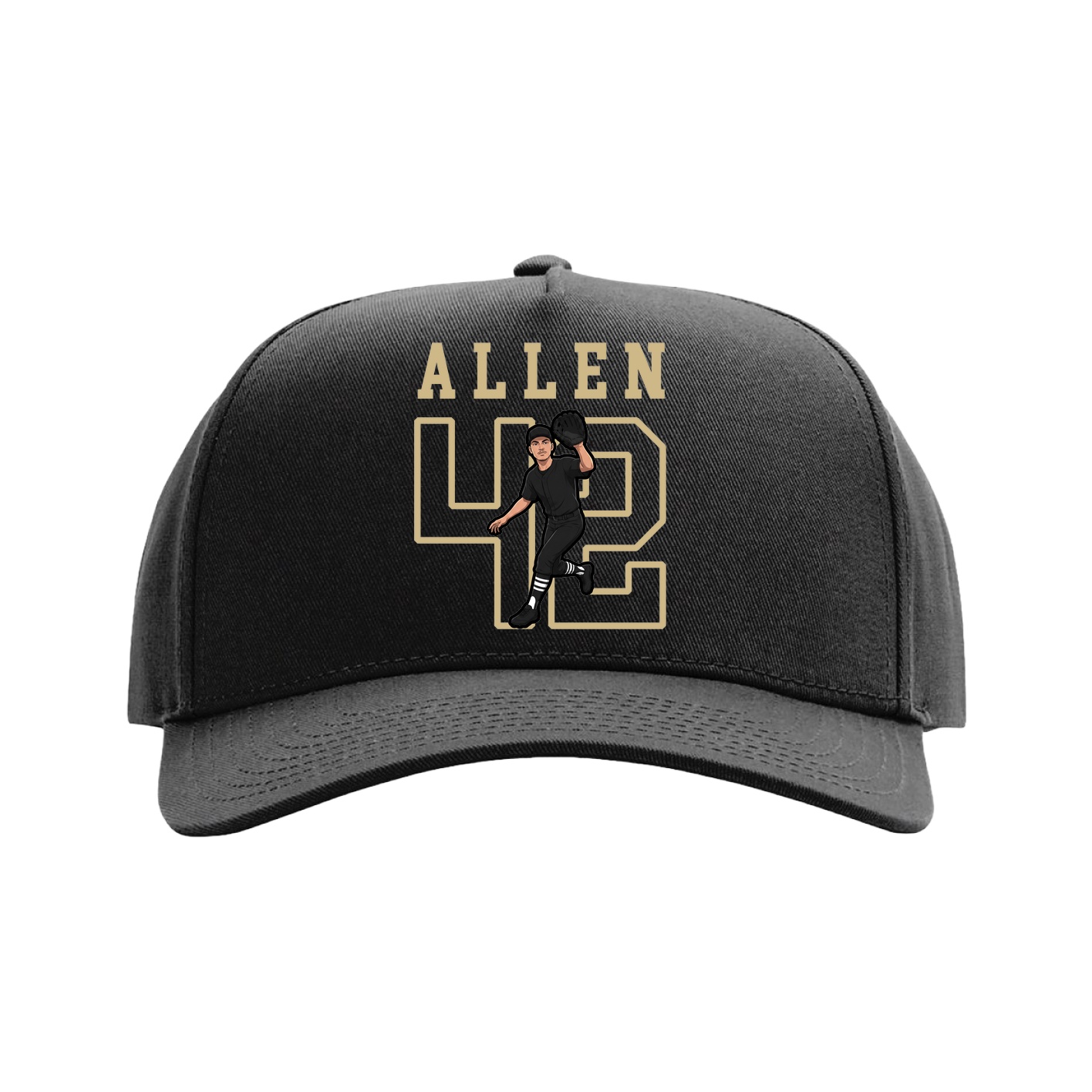 Full Fabric Five-Panel Champ Cap — Shirsey in Black