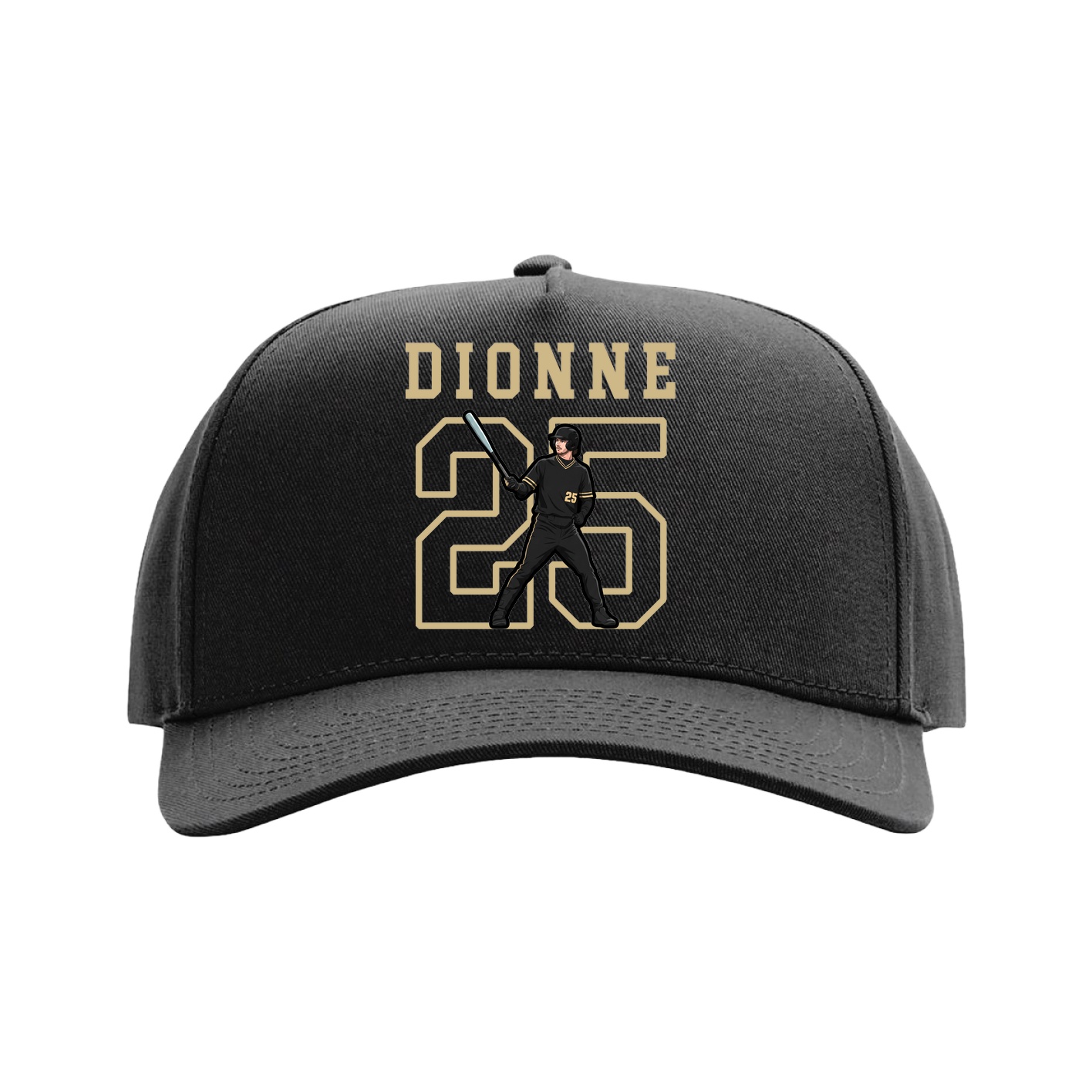 Full Fabric Five-Panel Champ Cap — Shirsey in Black