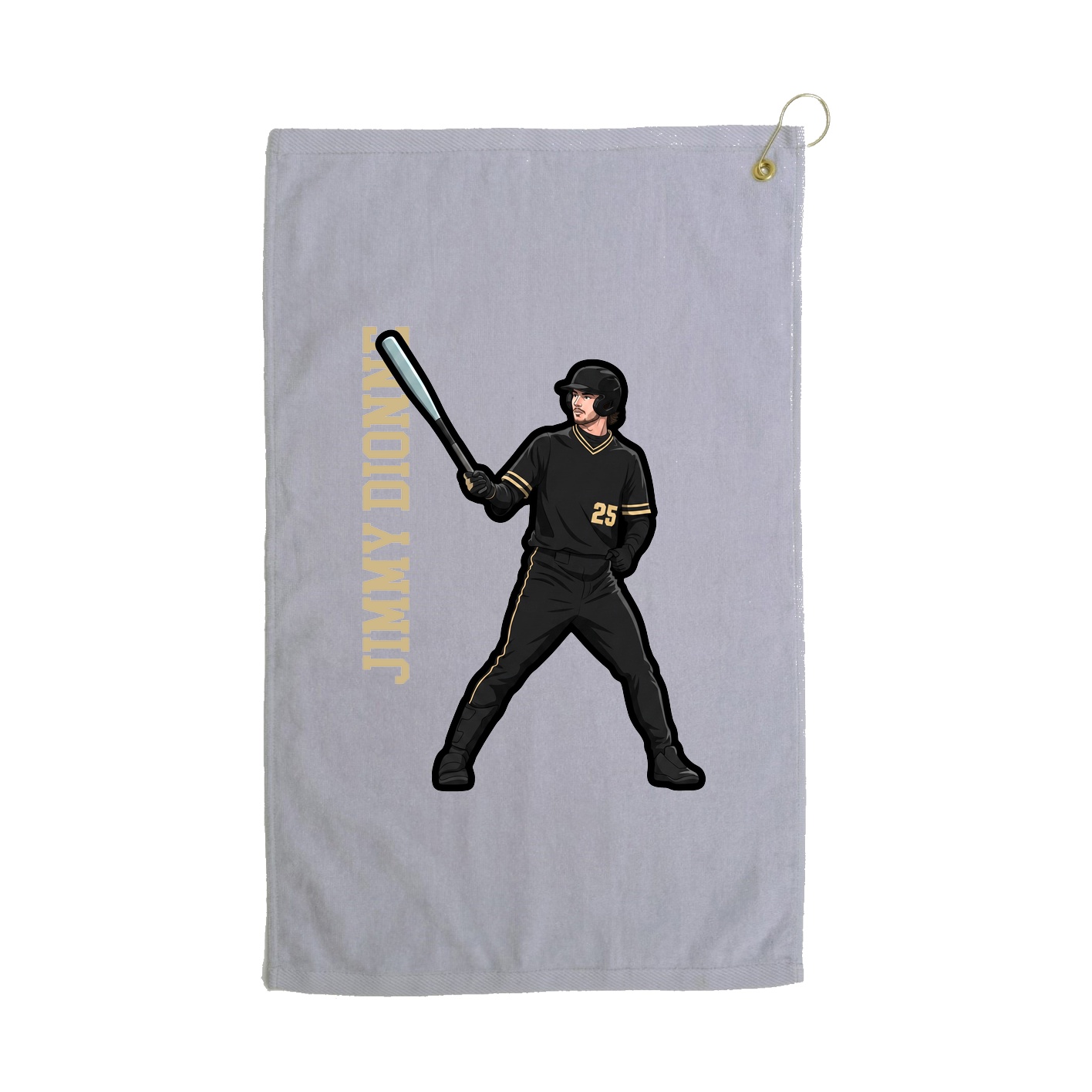 Golf Towel — Name Vertical in Grey