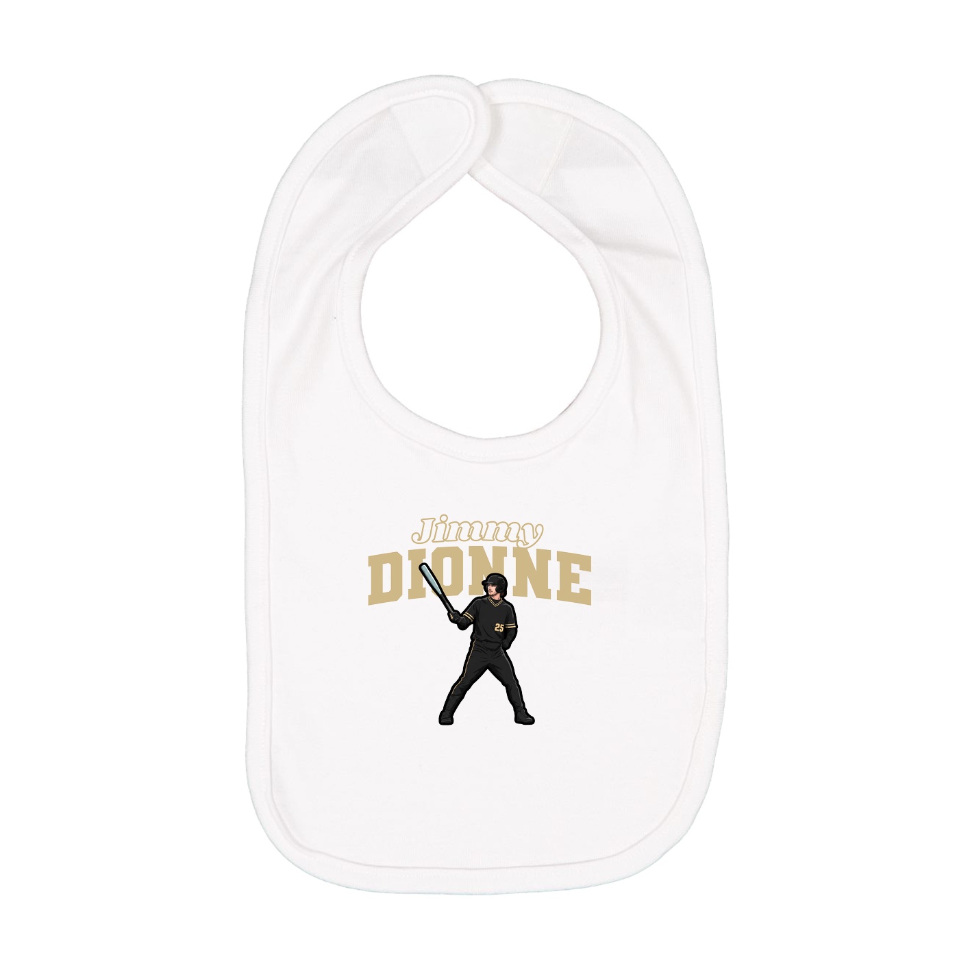Infant Bib — Name Arch in White