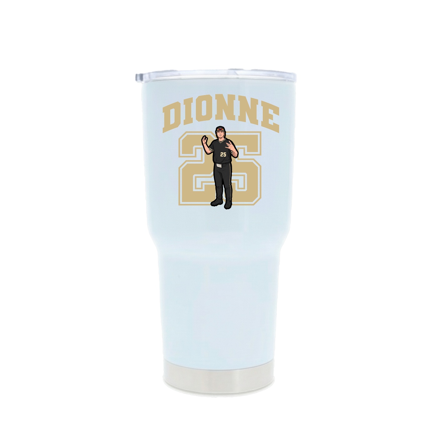 30oz Stainless Steel Tumbler — Number in White