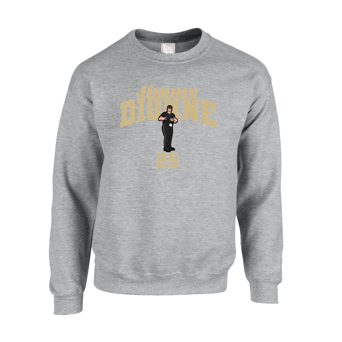 Fleece Crew — Signature Arch in Grey