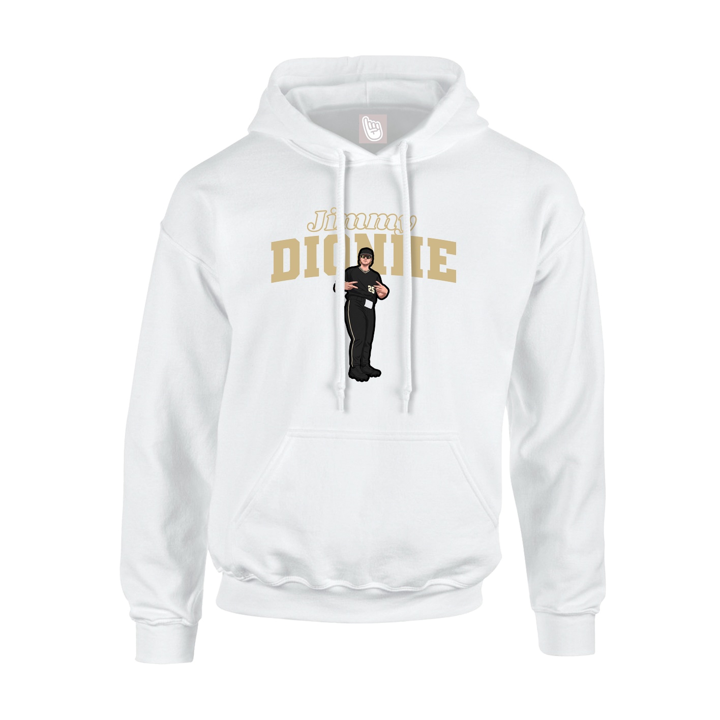 Youth Hoodie — Name Arch in White