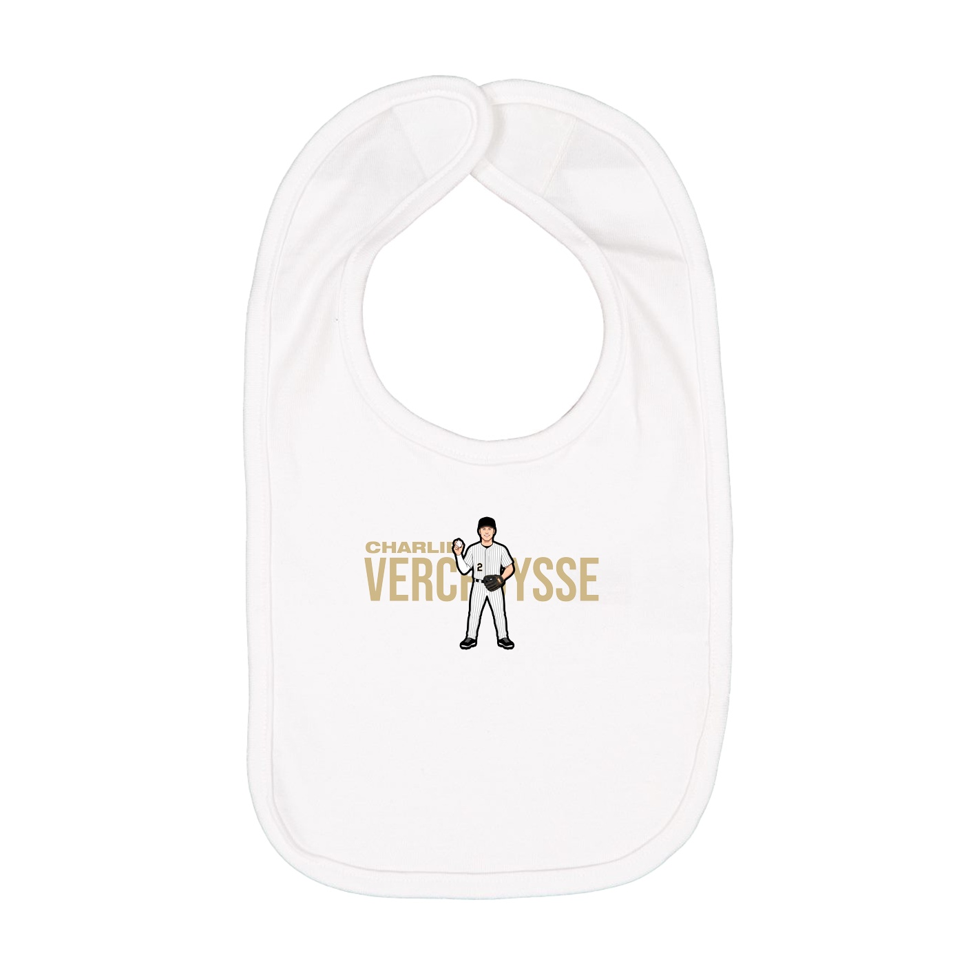 Infant Bib — Player Name in White