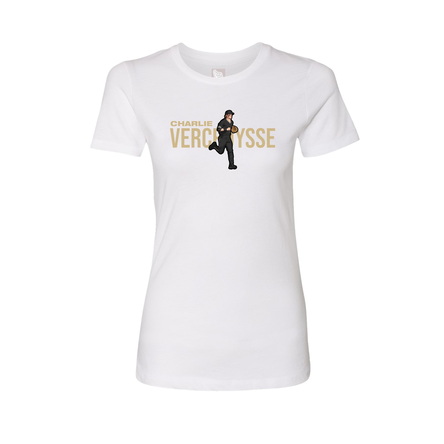 Fitted Women's Tee — Player Name in White