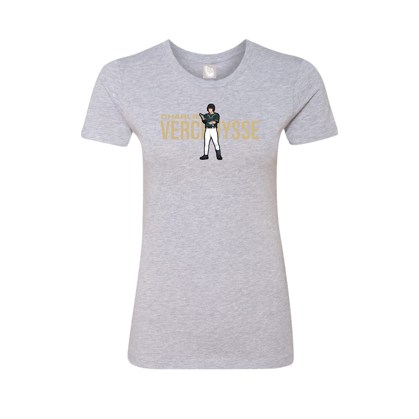 Fitted Women's Tee — Player Name in Grey