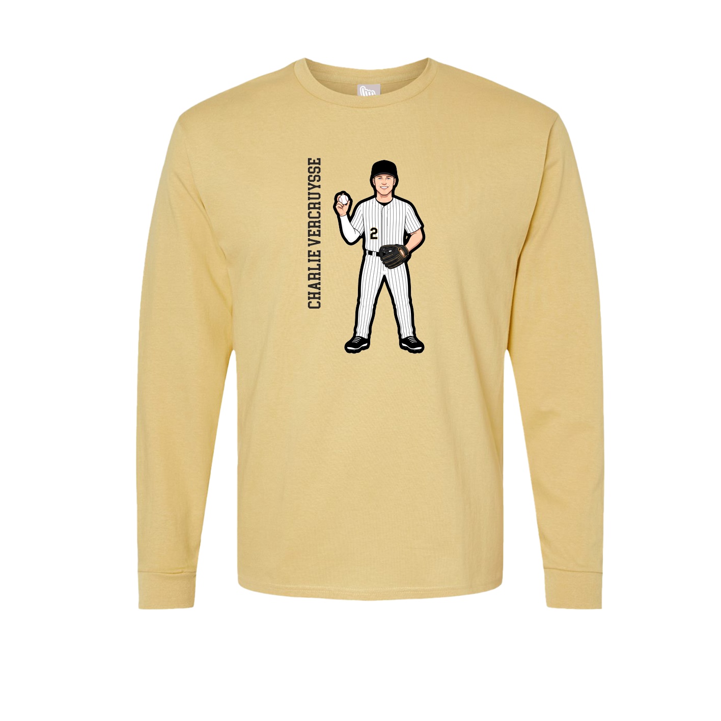 Long Sleeve Tee — Name Vertical in Vegas Gold
