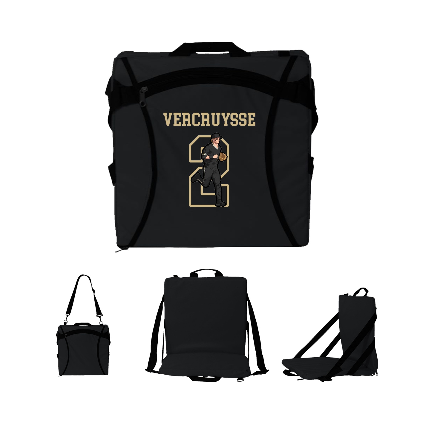 Folding Stadium Seat — Shirsey in Black