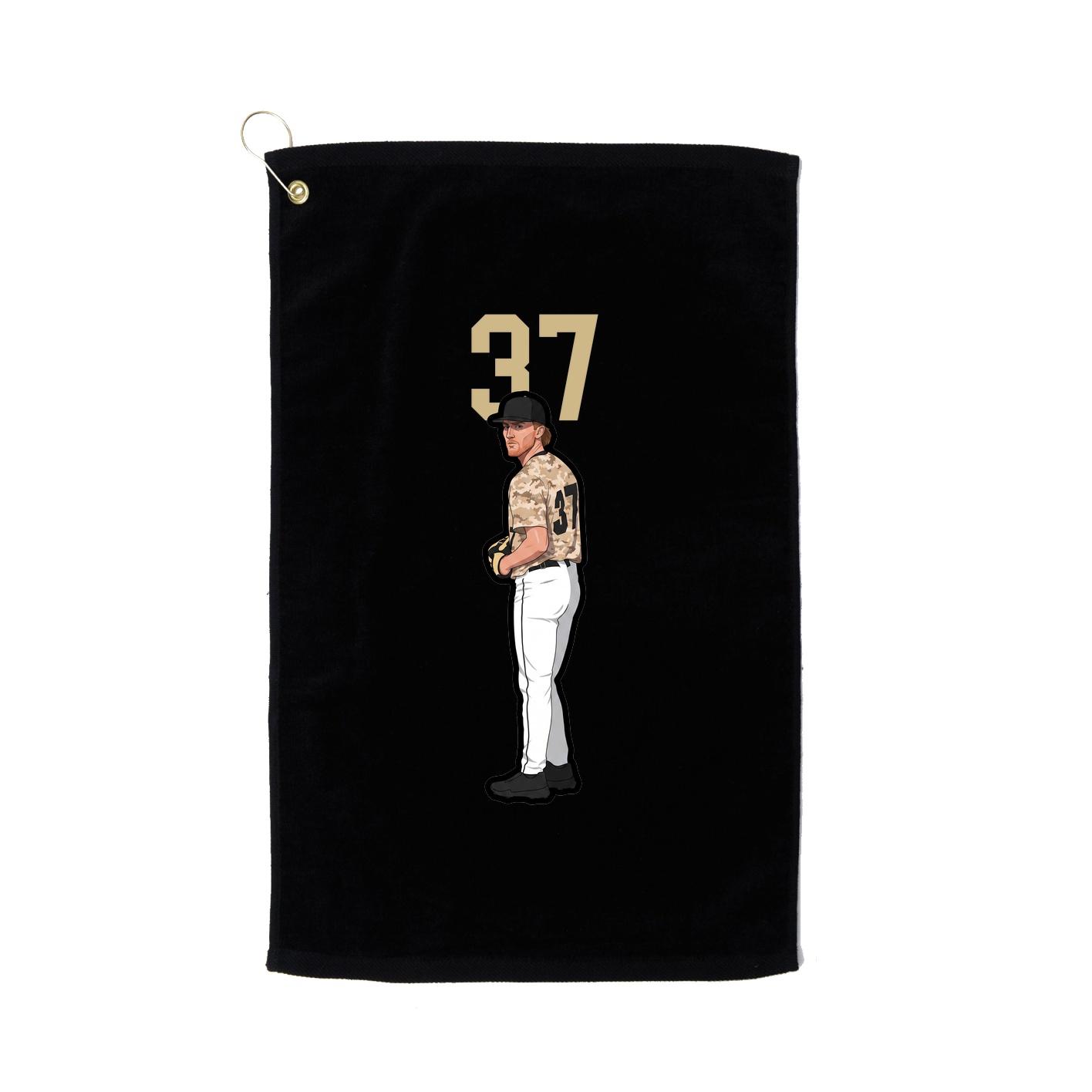 Golf Towel — Number Top in Black