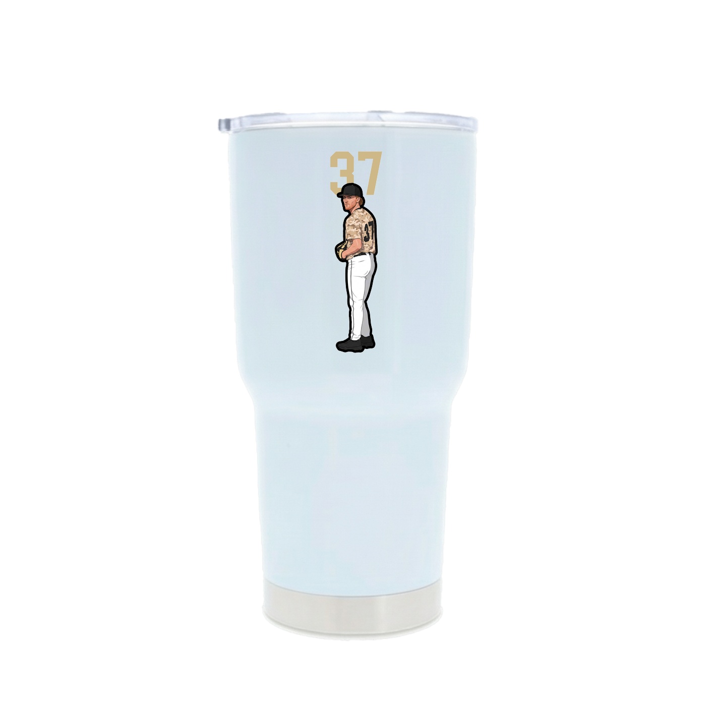 30oz Stainless Steel Tumbler — Number Top in White
