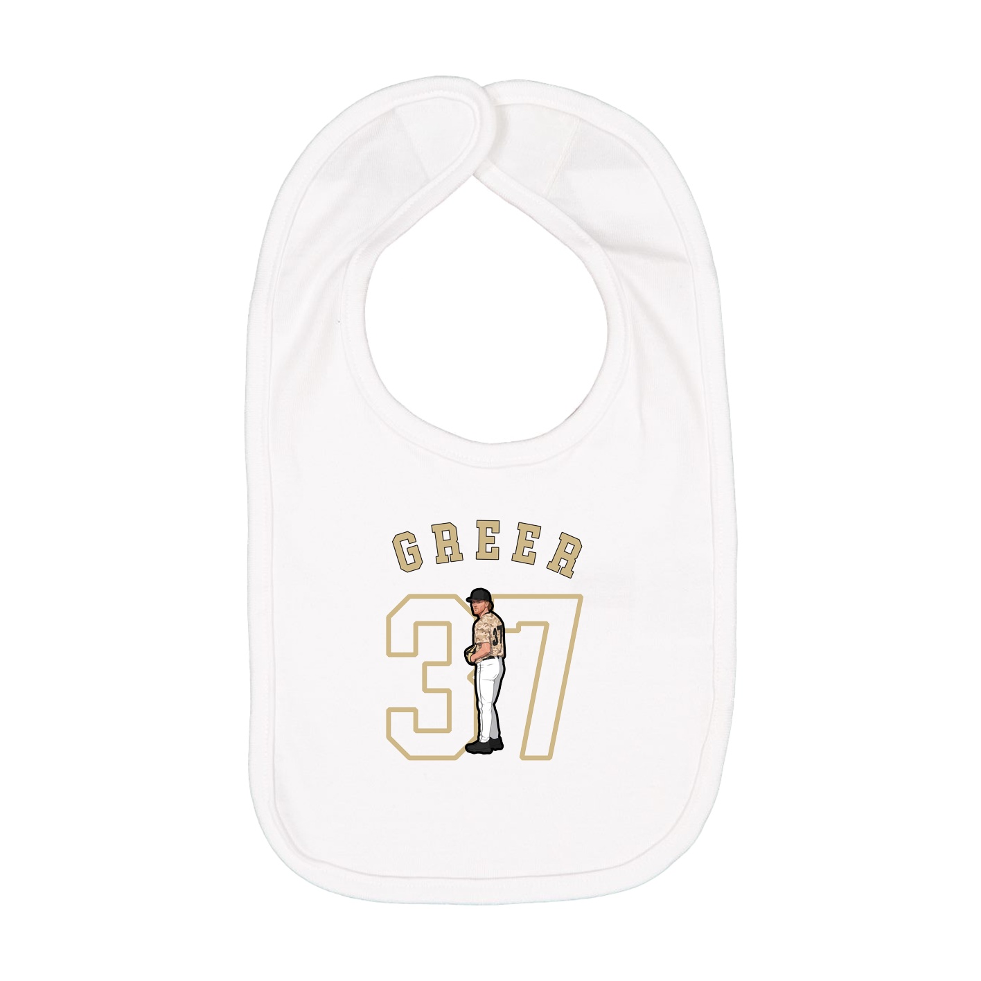 Infant Bib — Shirsey Arch in White