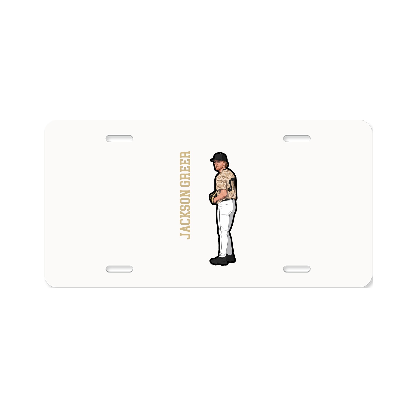 License Plate — Name Vertical in Classic