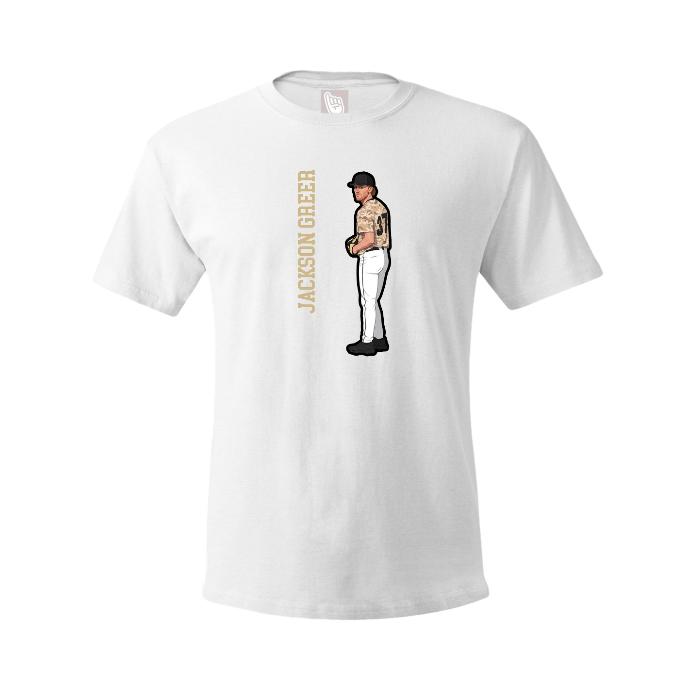 Youth Tee — Name Vertical in White