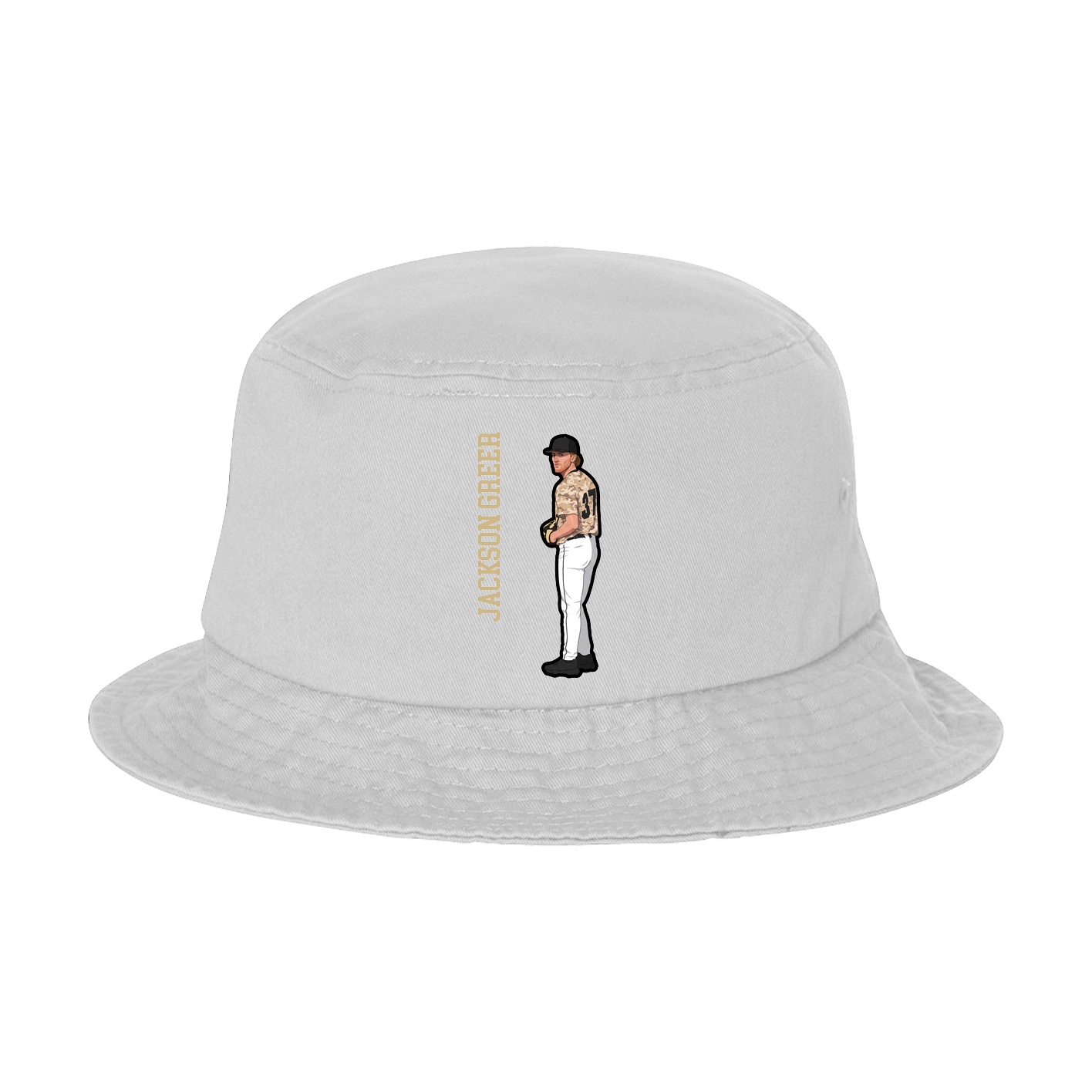 Bucket Cap — Name Vertical in White