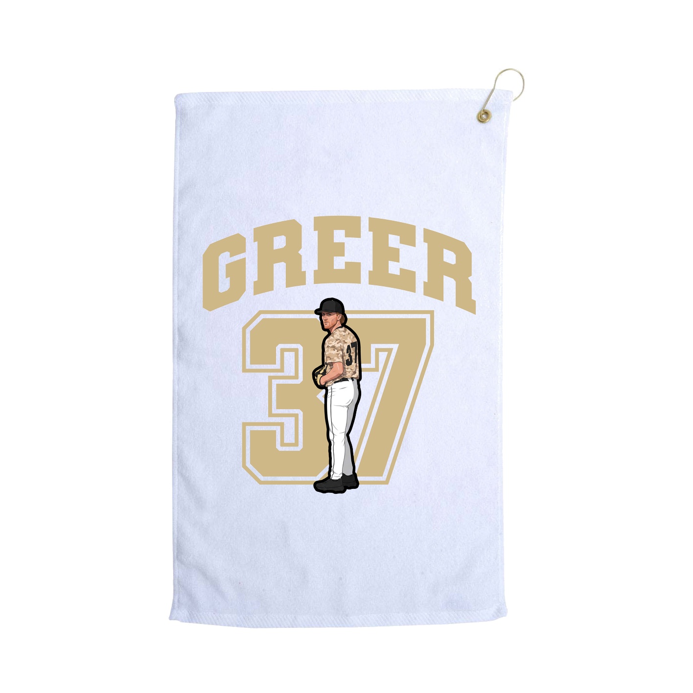 Golf Towel — Number in White