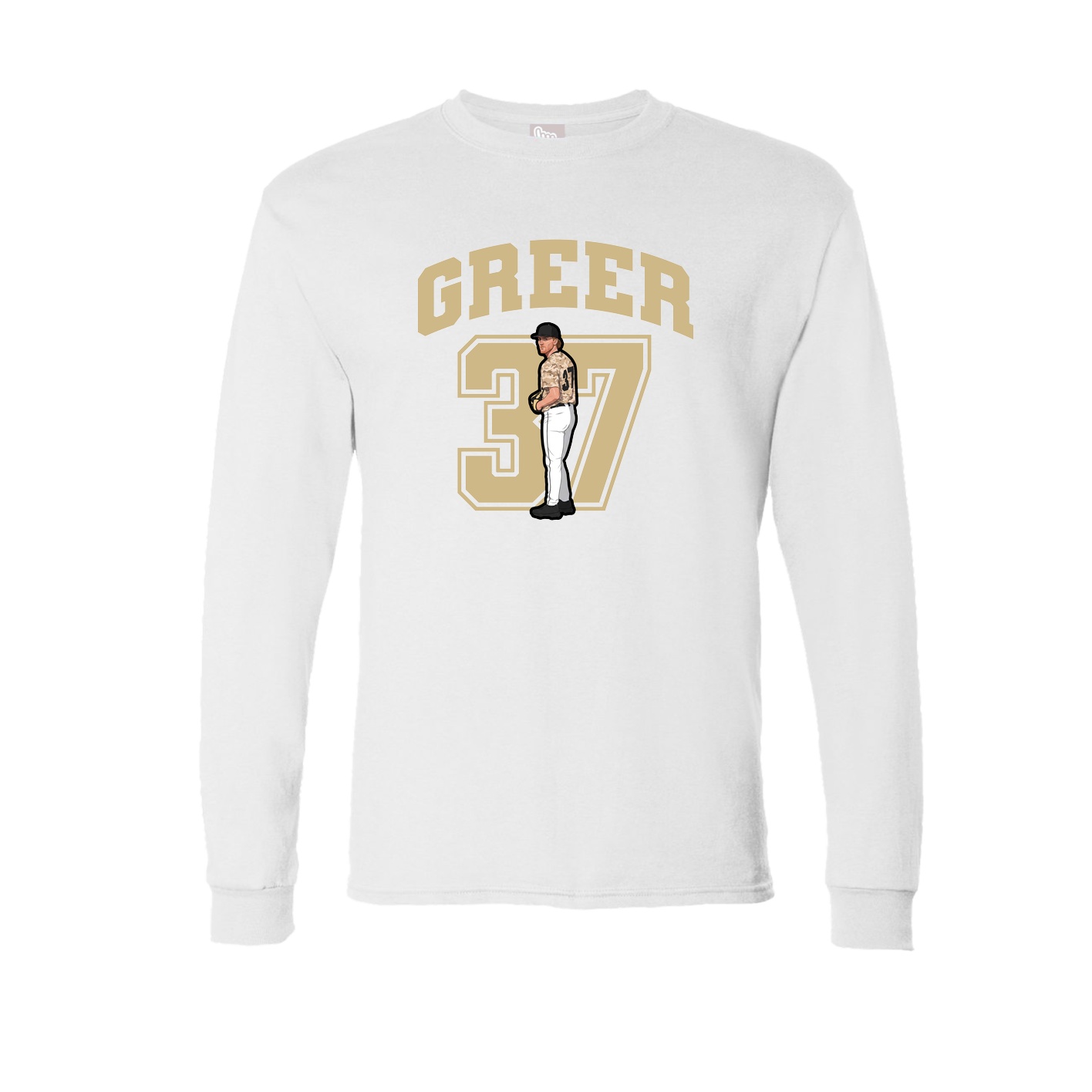 Long Sleeve Tee — Number in White