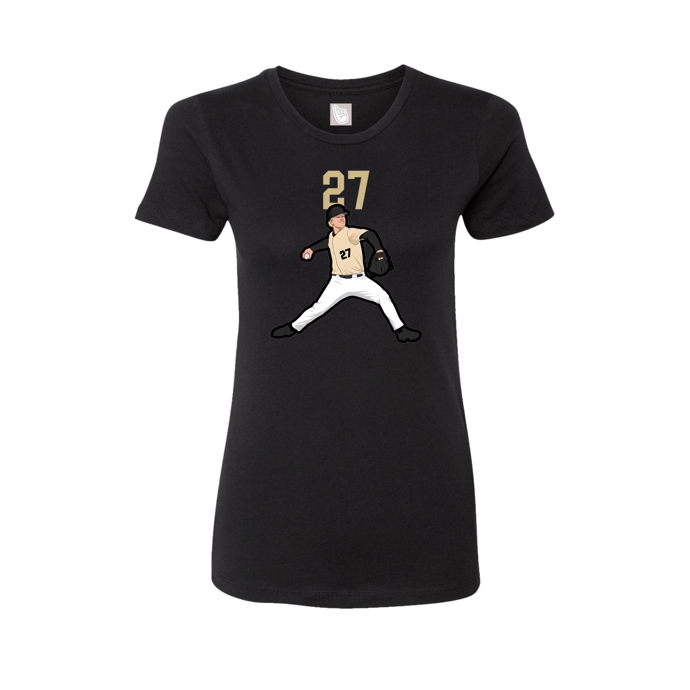 Fitted Women's Tee — Number Top in Black
