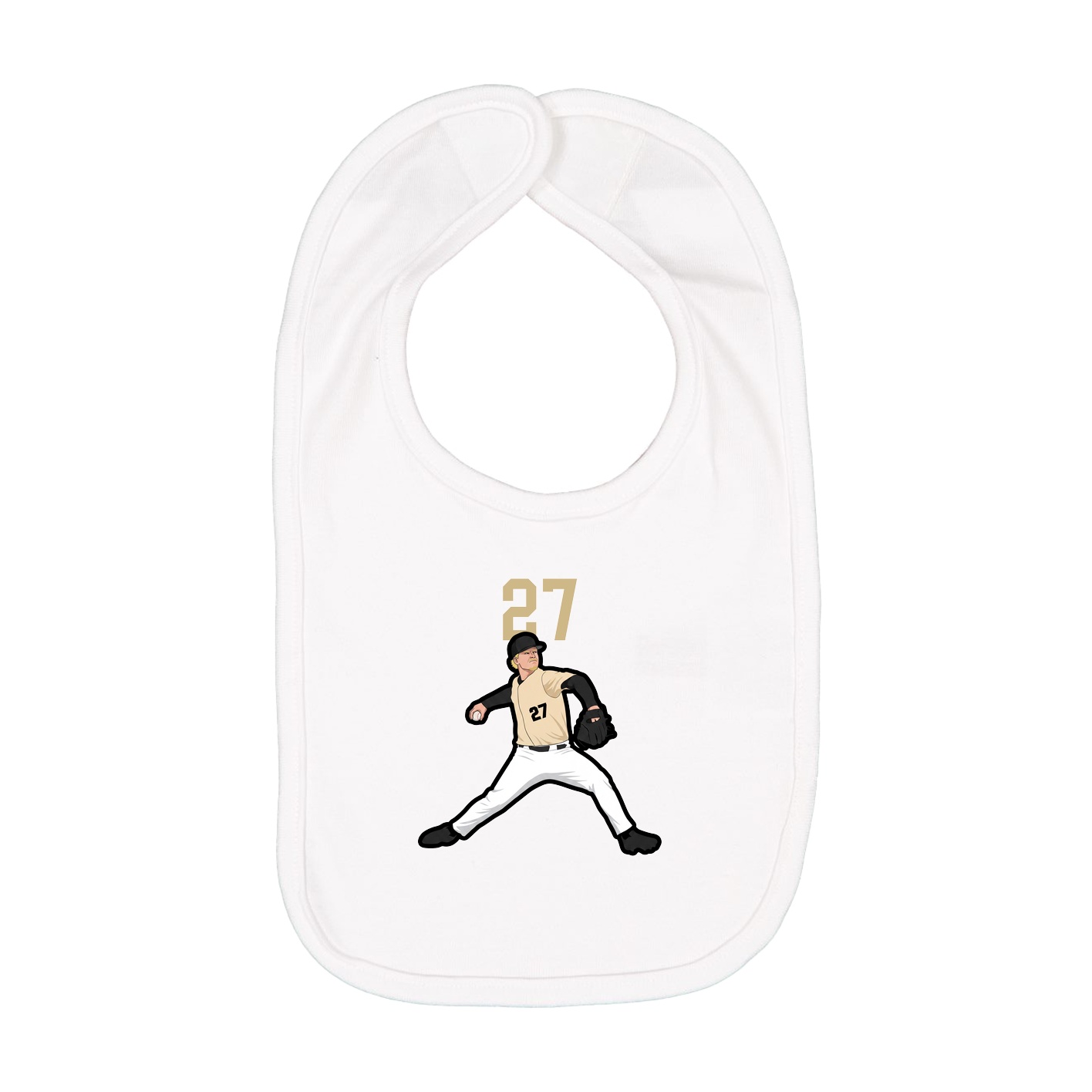 Infant Bib — Number Top in White