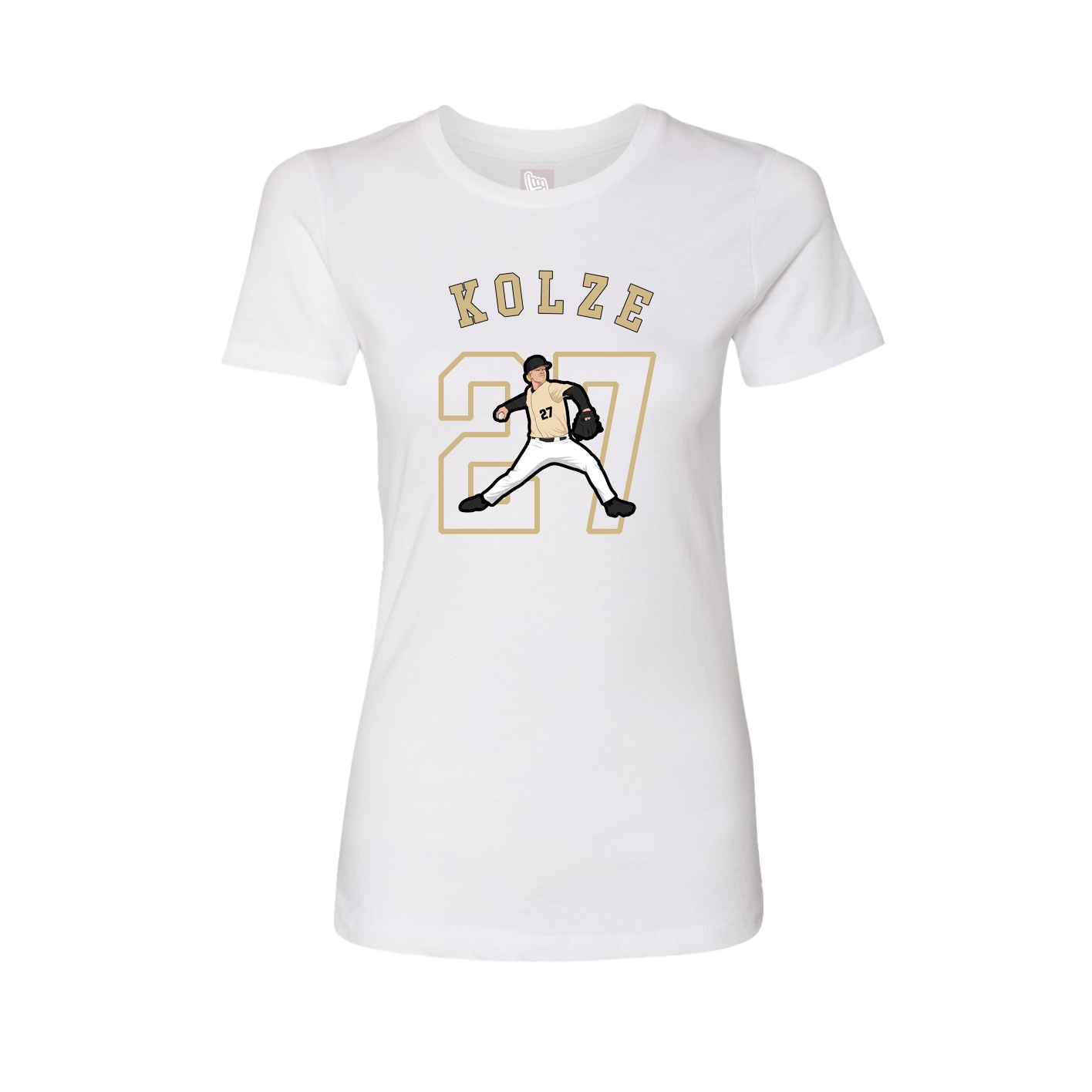 Fitted Women's Tee — Shirsey Arch in White