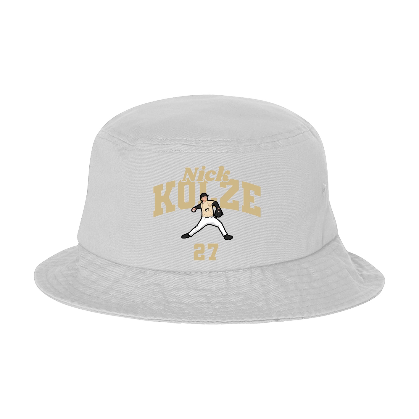Bucket Cap — Signature Arch in White