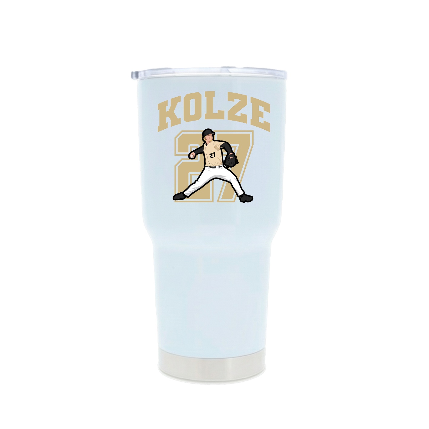 30oz Stainless Steel Tumbler — Number in White