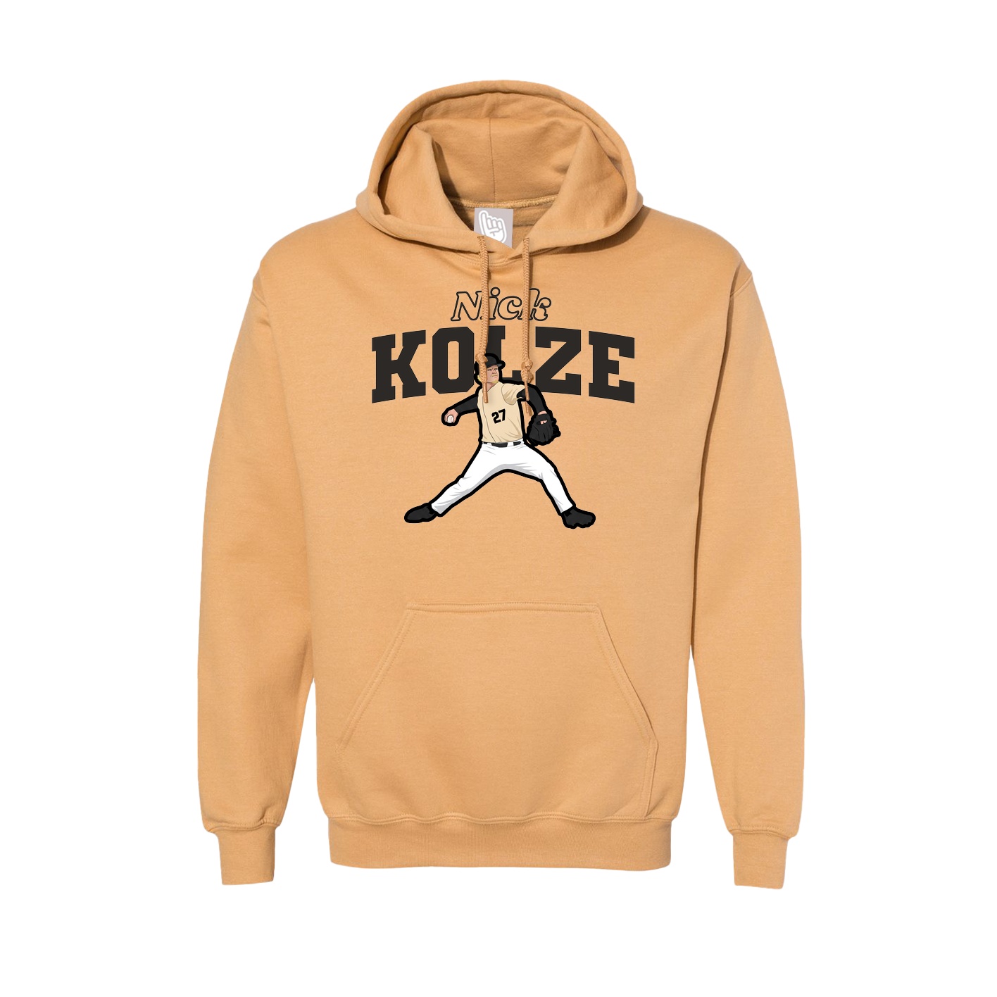 Hoodie — Name Arch in Vegas Gold