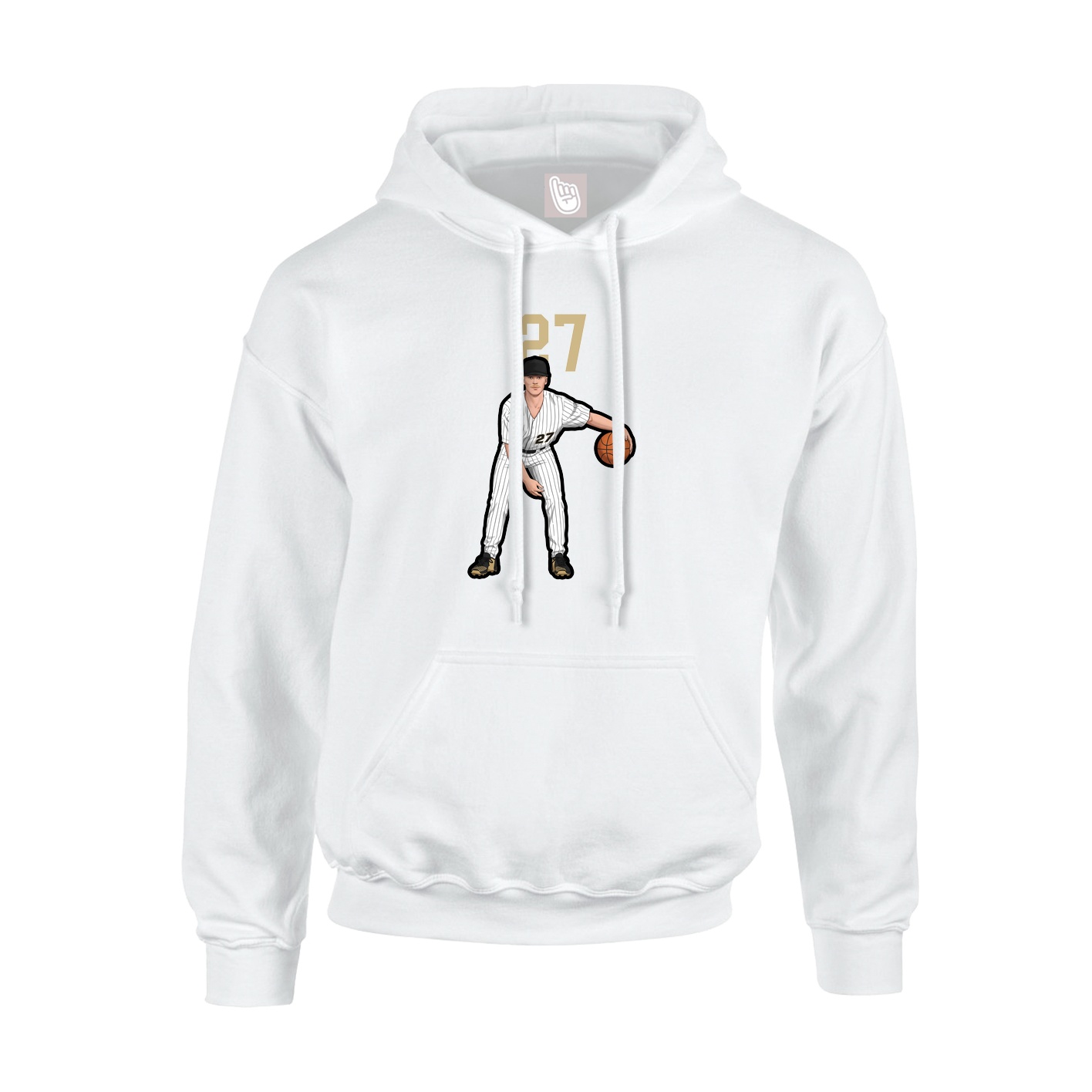Youth Hoodie — Number Top in White