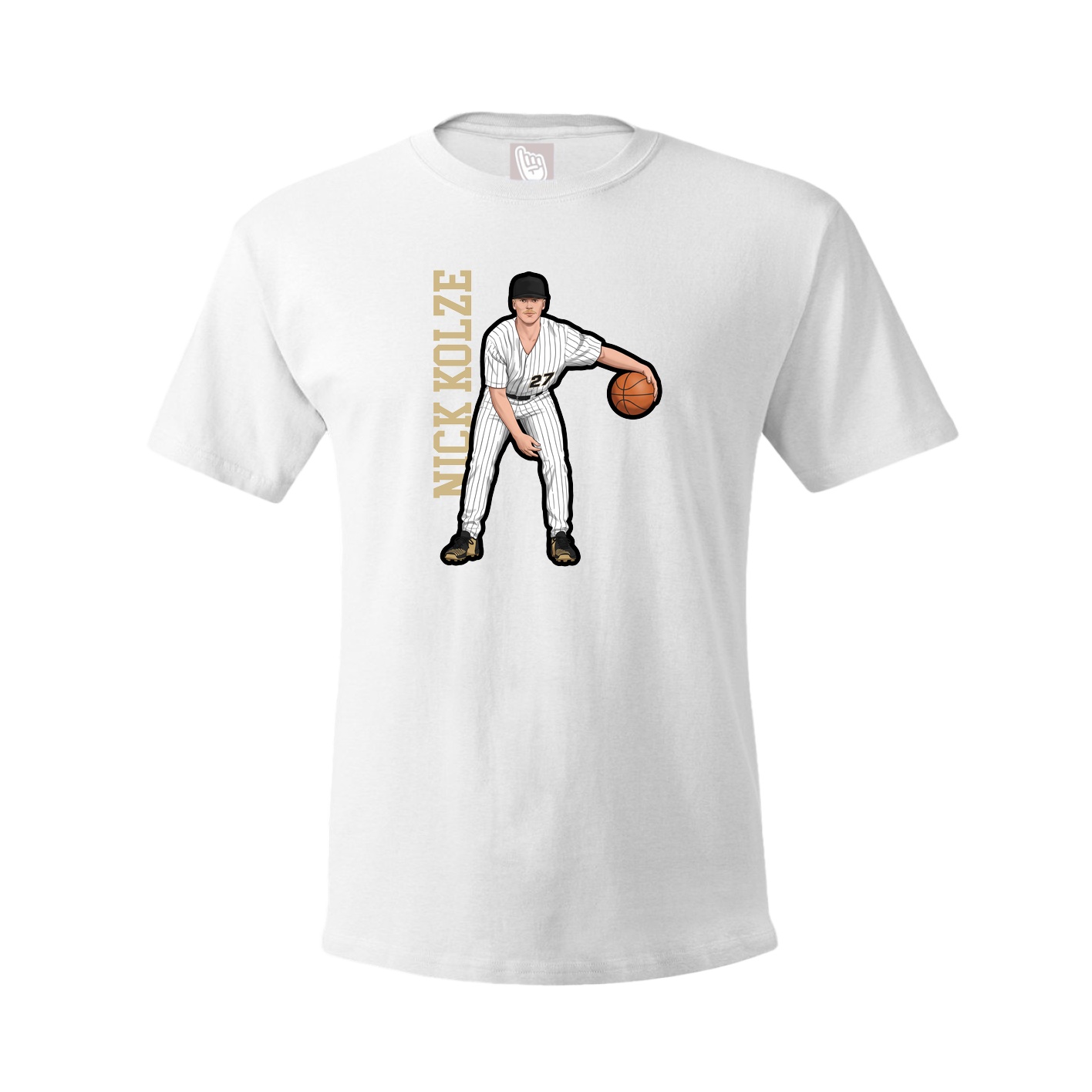 Tee — Name Vertical in White
