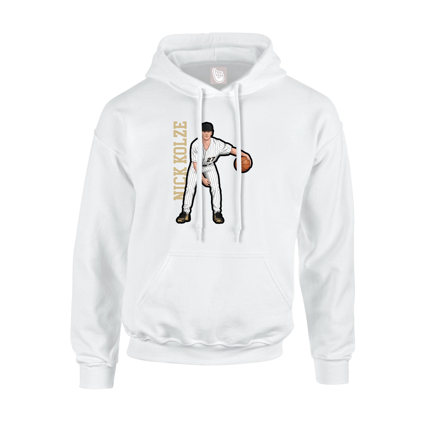 Youth Hoodie — Name Vertical in White