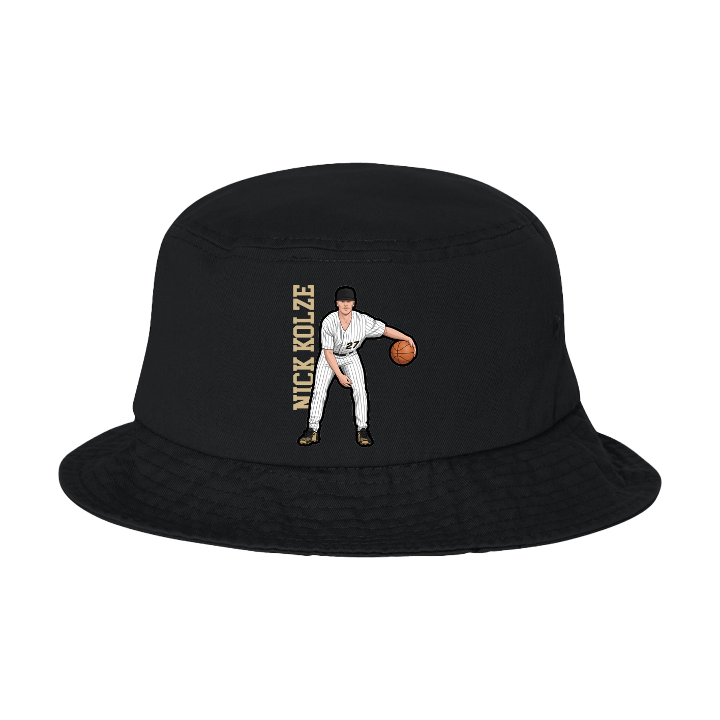 Bucket Cap — Name Vertical in Black