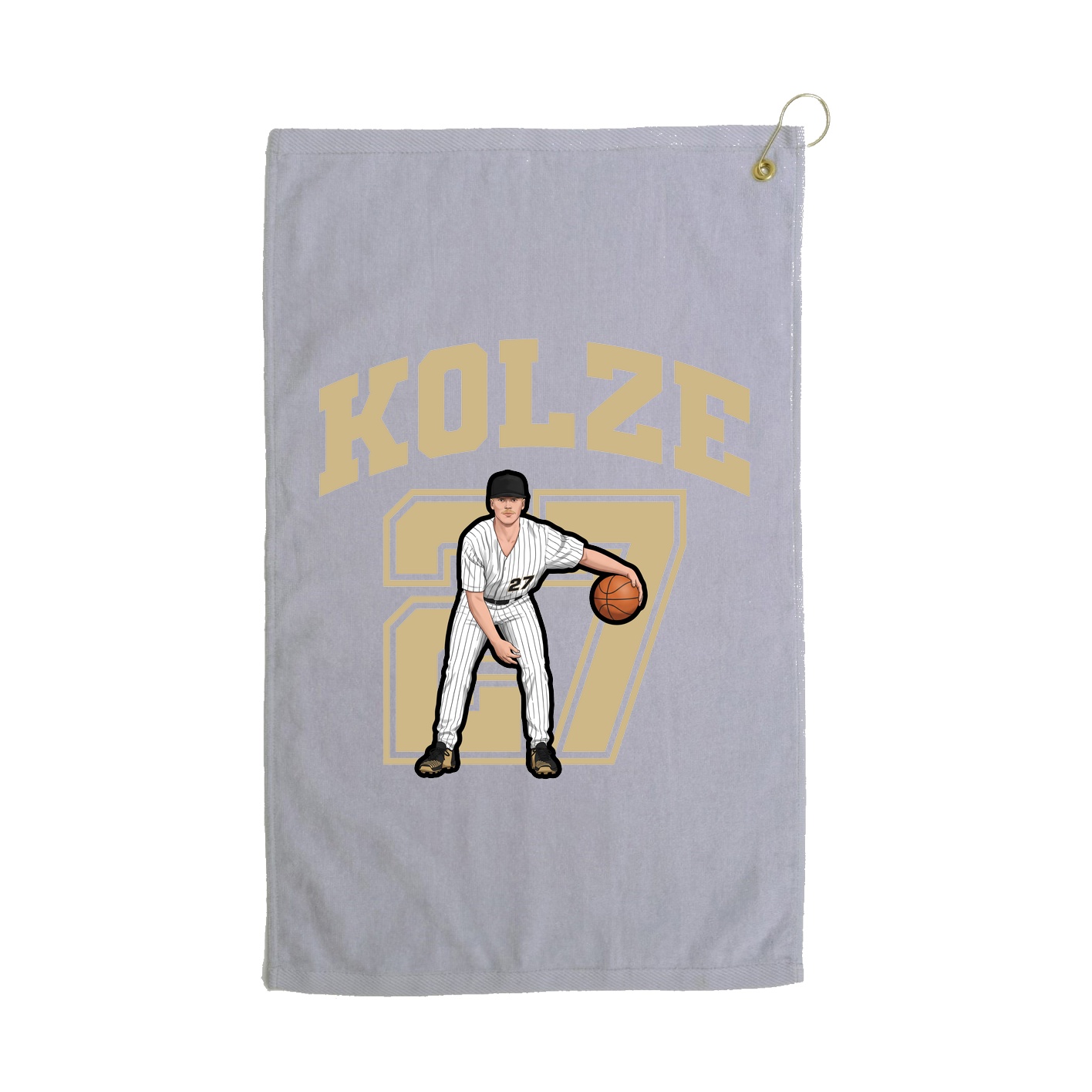 Golf Towel — Number in Grey