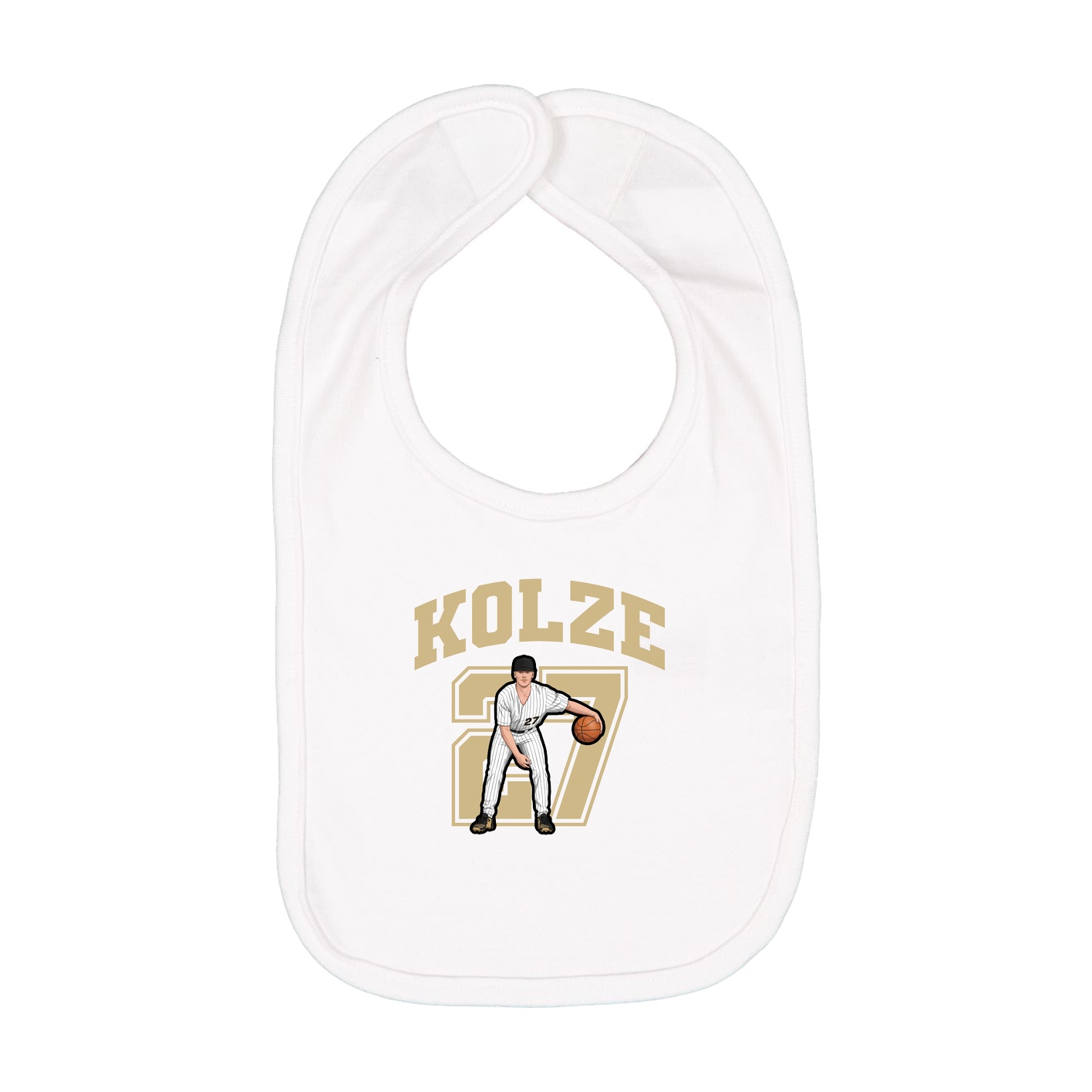 Infant Bib — Number in White