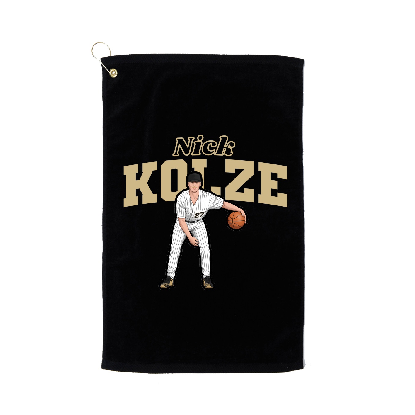Golf Towel — Name Arch in Black