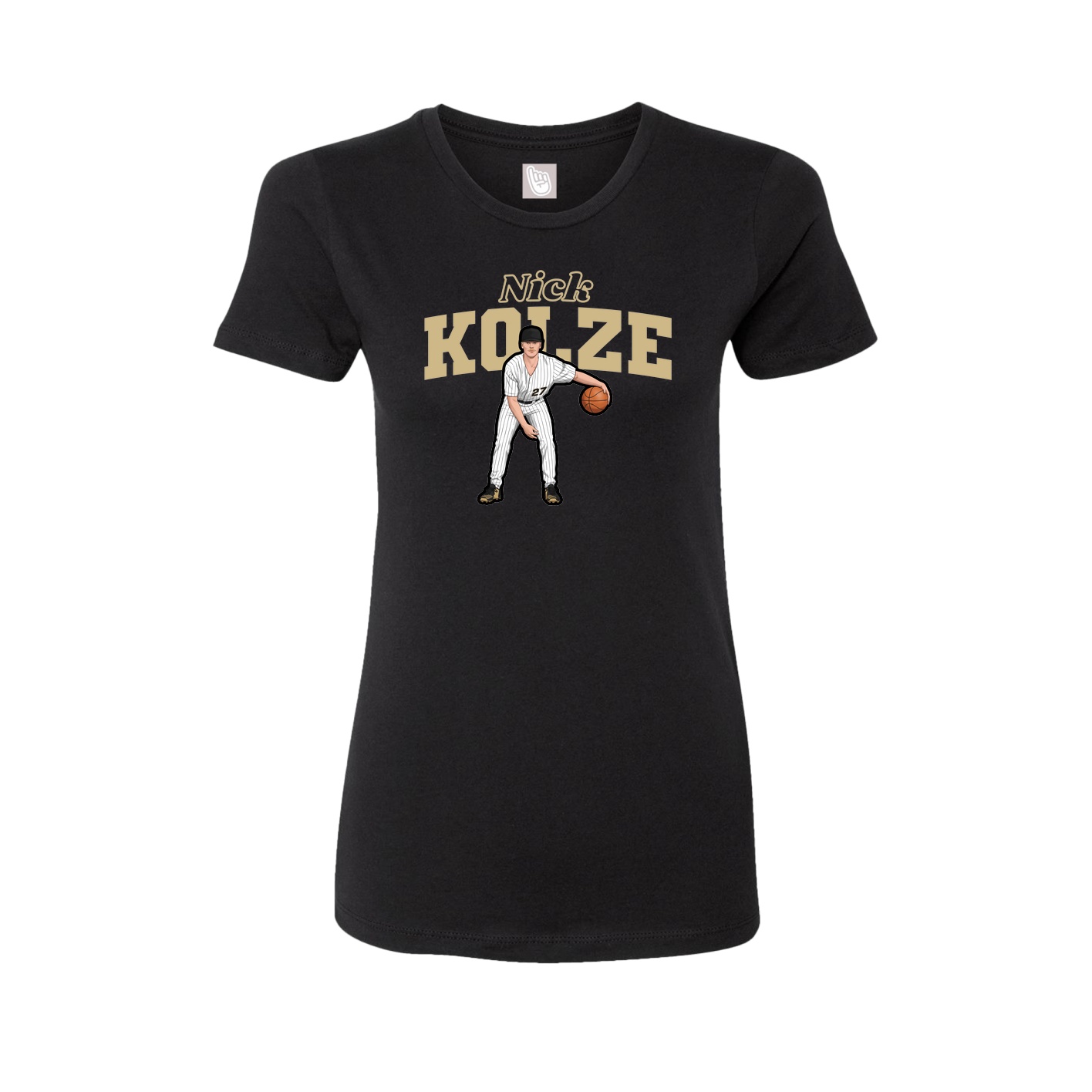 Fitted Women's Tee — Name Arch in Black