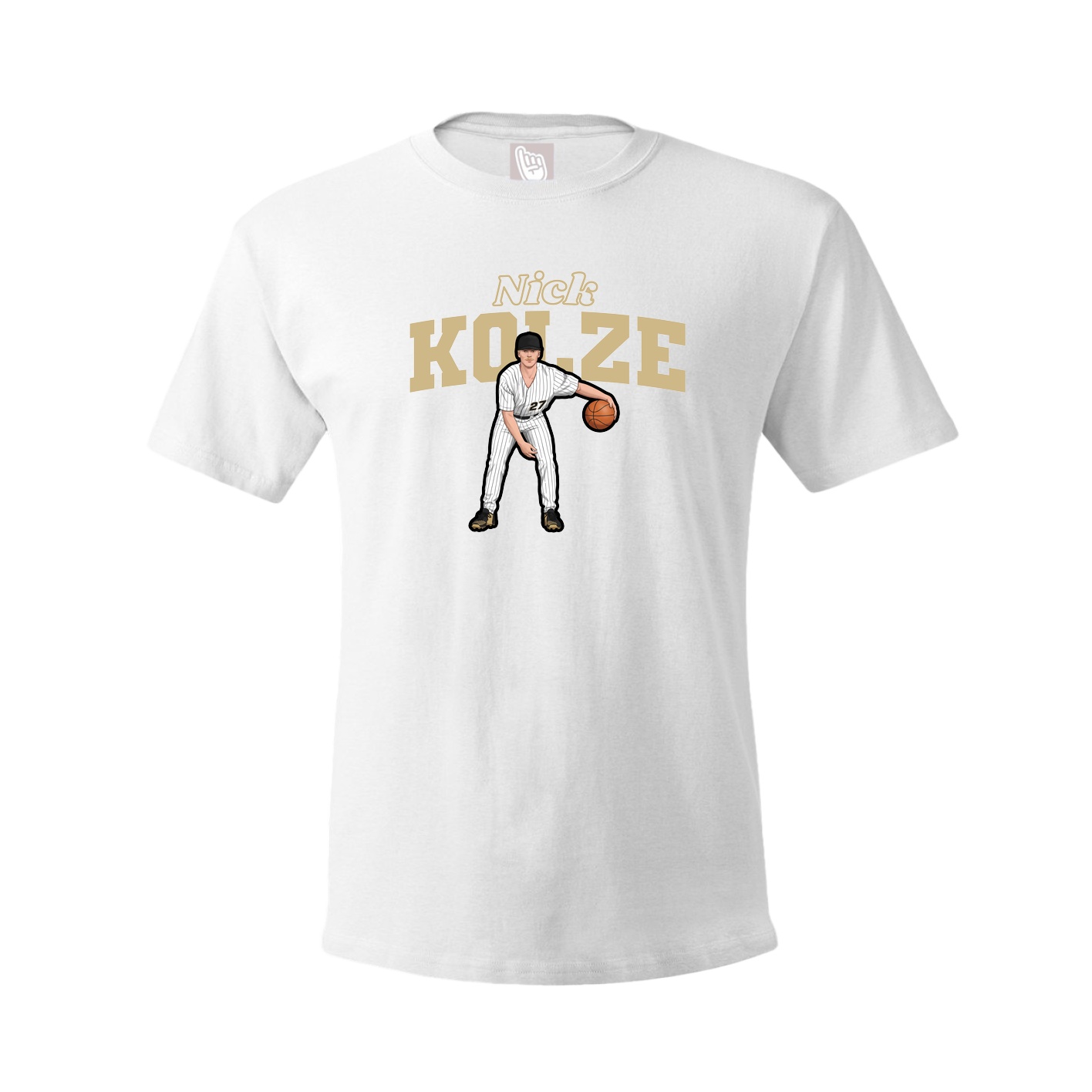 Youth Tee — Name Arch in White
