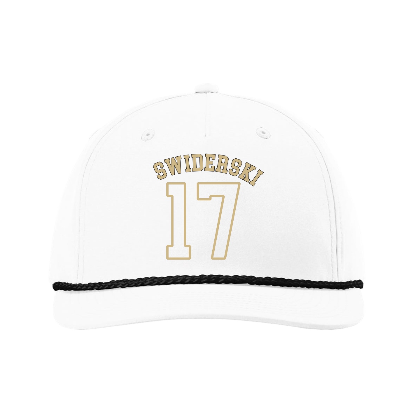 Five-Panel Classic Rope Cap — Shirsey Arch in White