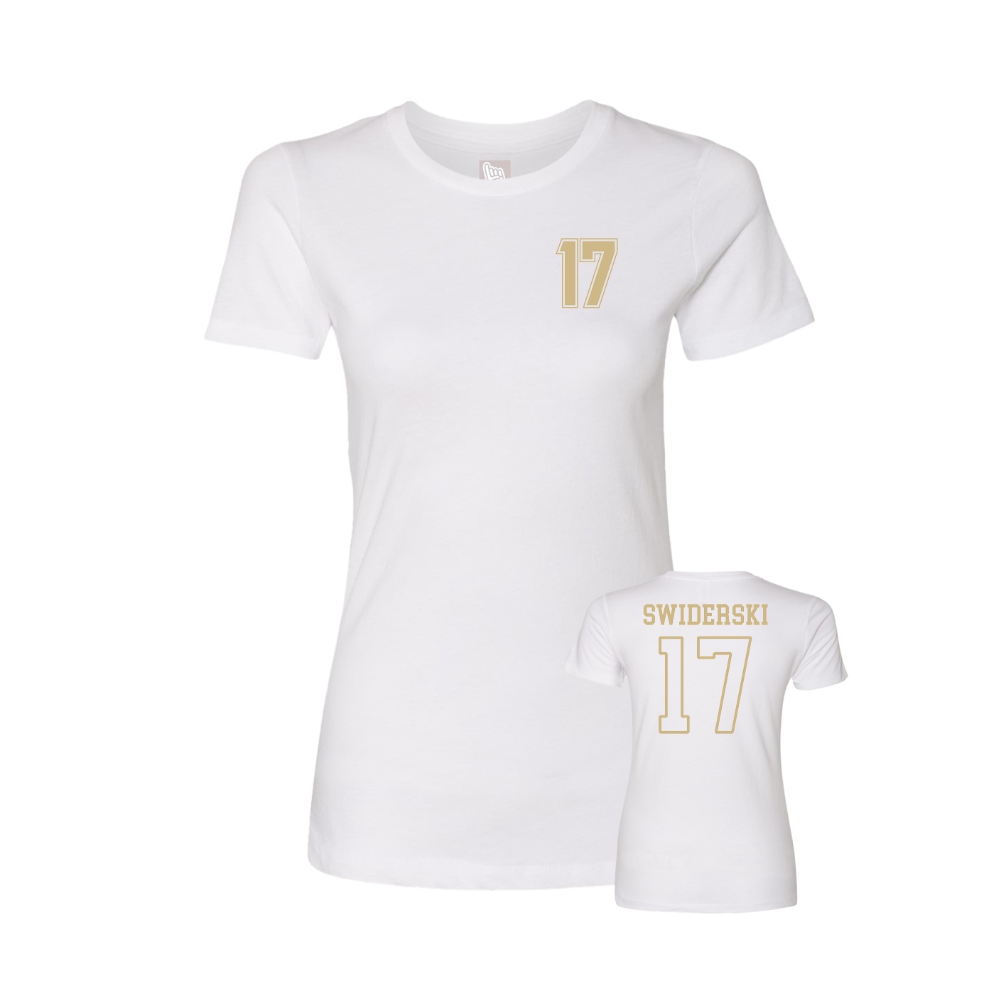 Fitted Women's Tee — Chest Back in White