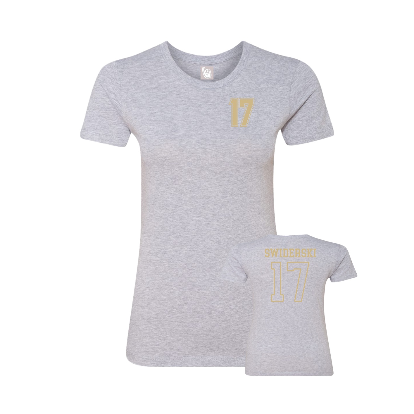 Fitted Women's Tee — Chest Back in Grey