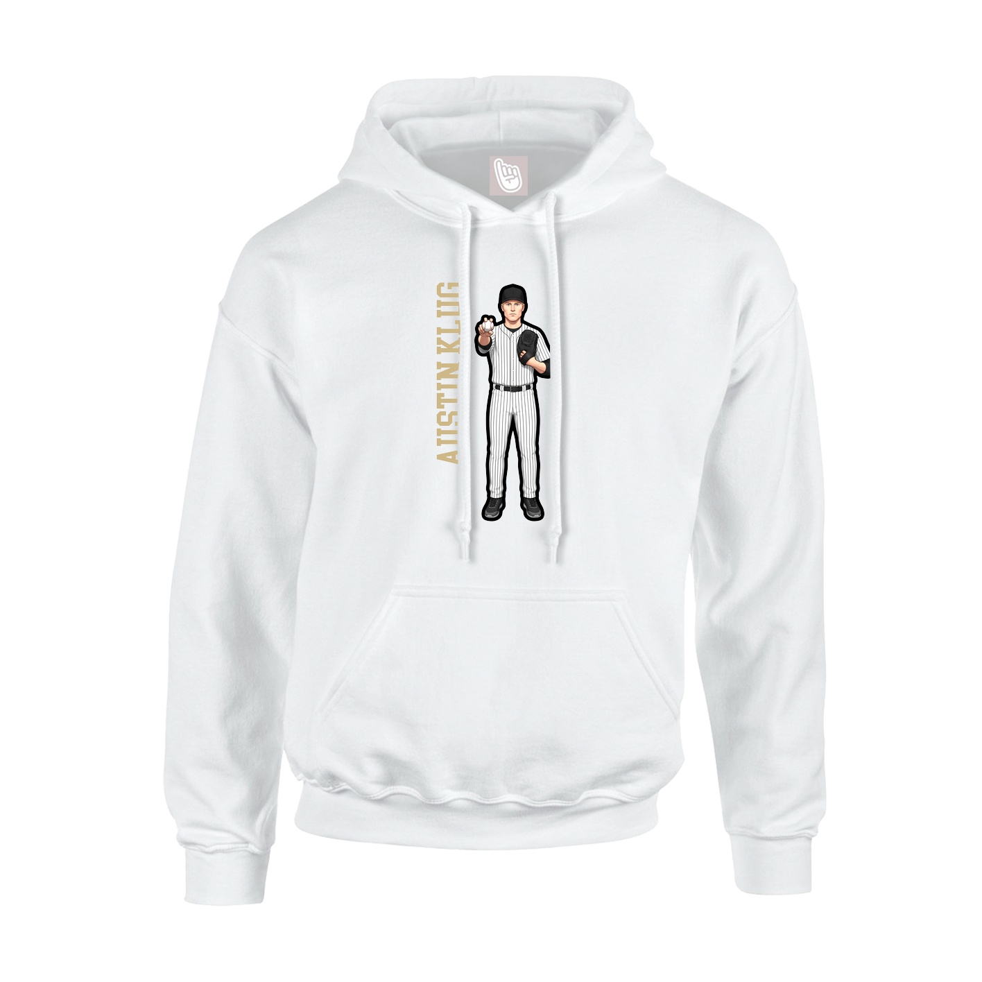 Youth Hoodie — Name Vertical in White