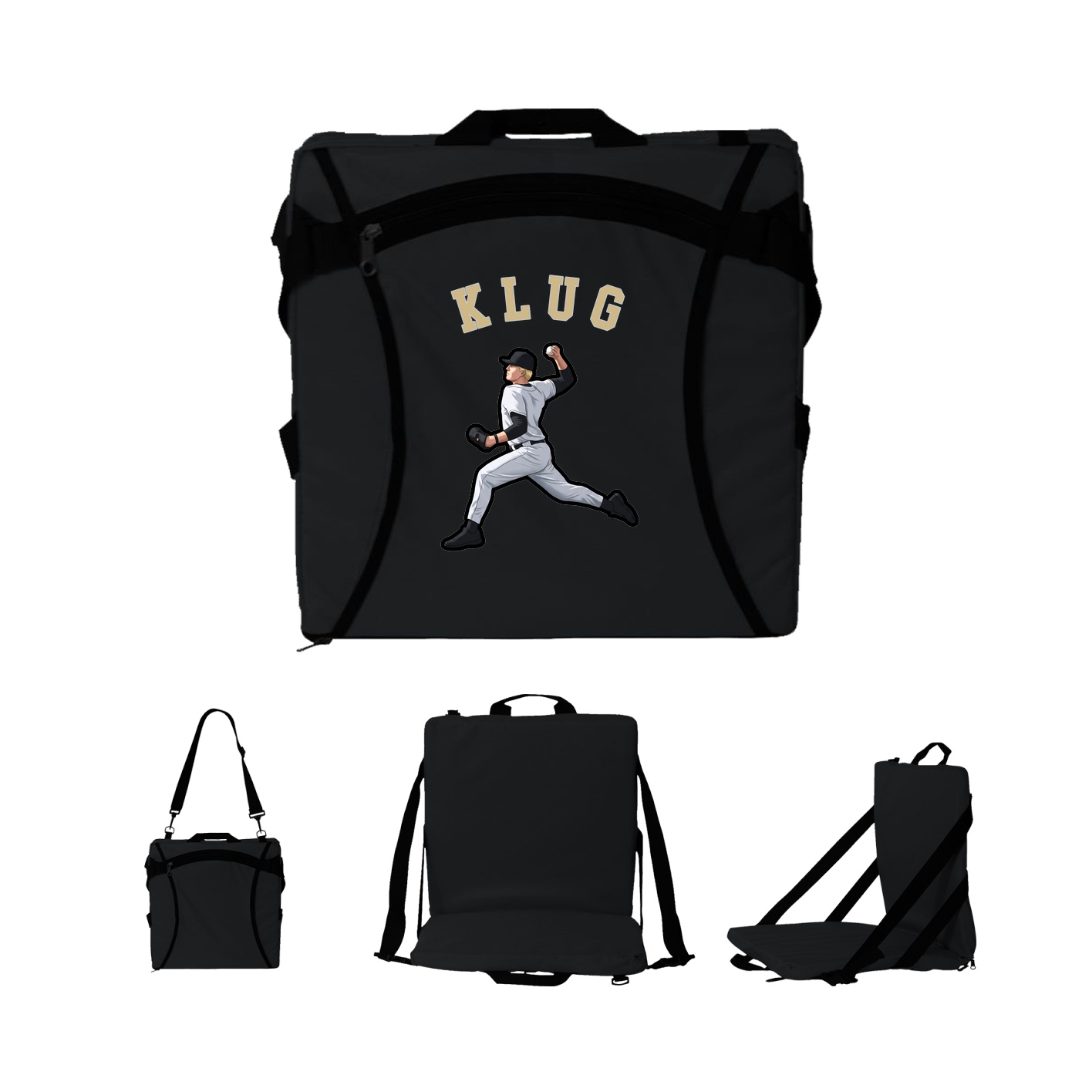 Folding Stadium Seat — Shirsey Arch in Black