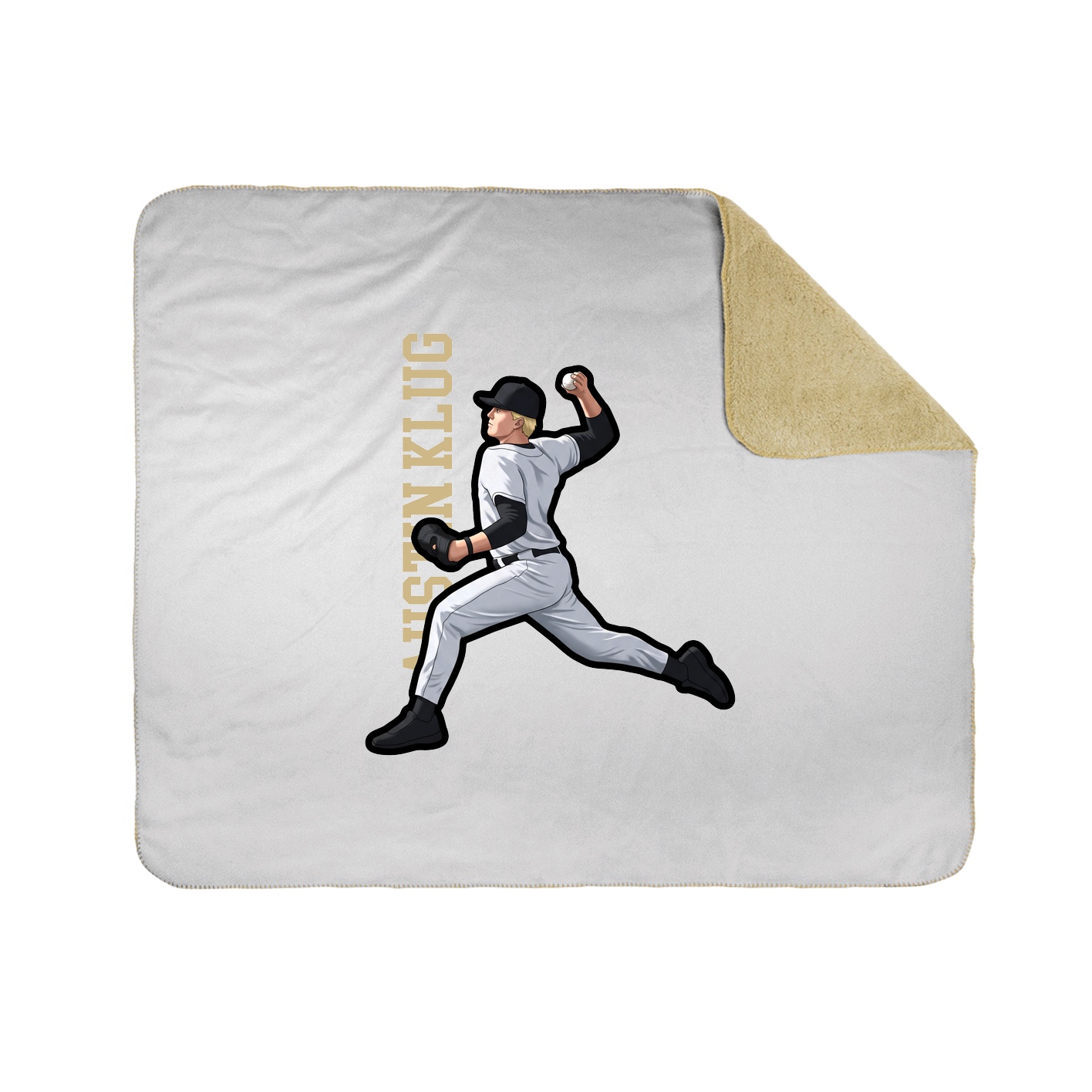 Throw Blanket — Name Vertical in White