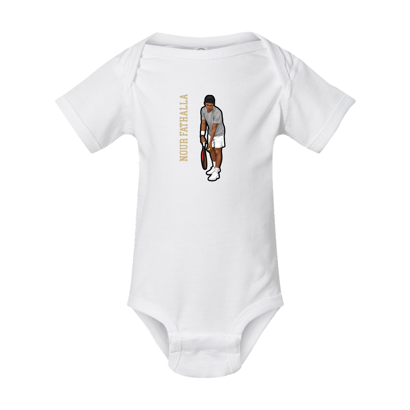 Baby Onesie — Name Vertical in White