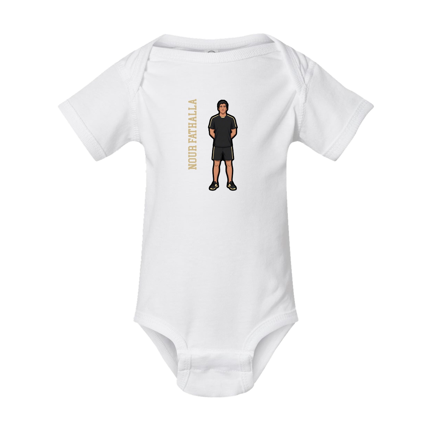 Baby Onesie — Name Vertical in White
