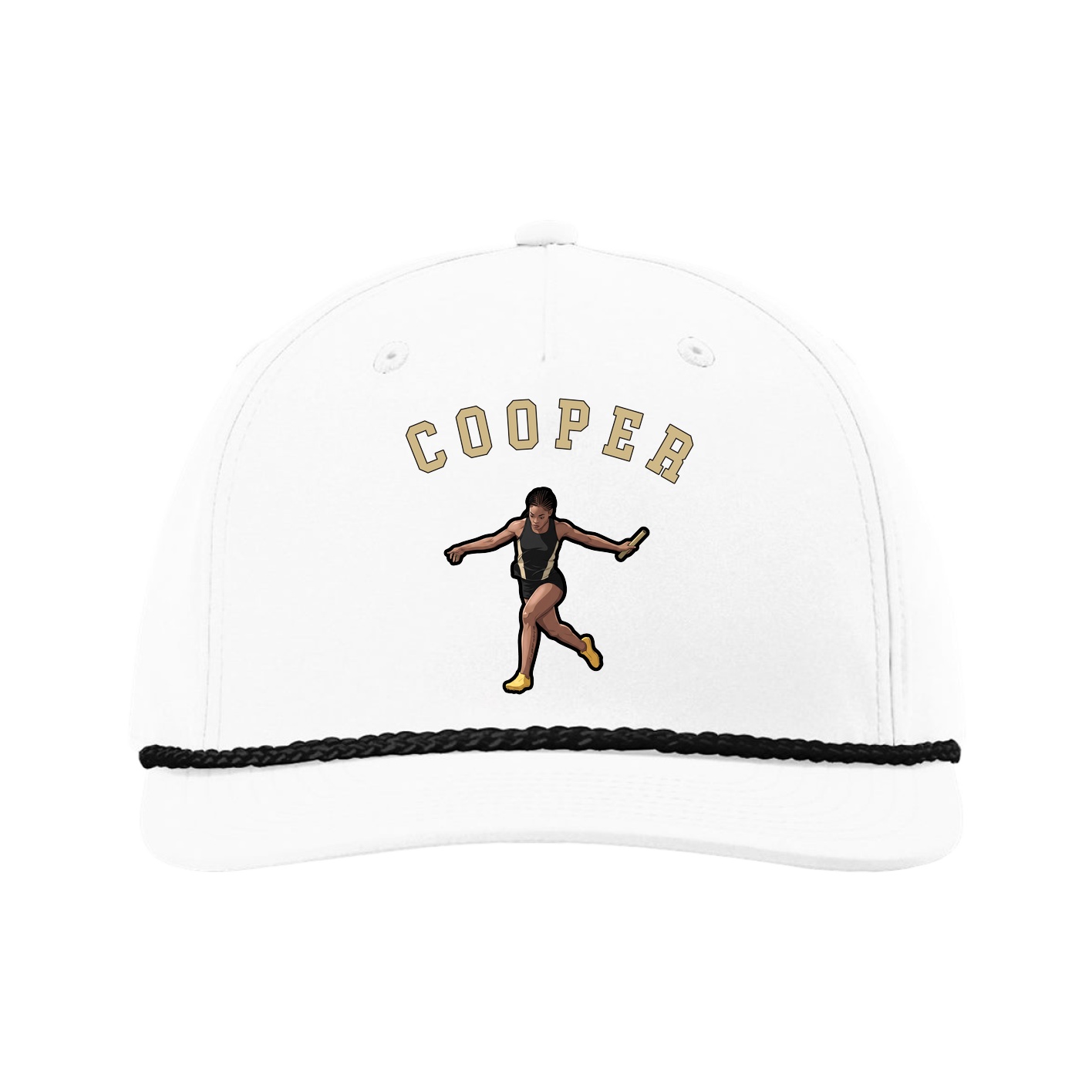 Five-Panel Classic Rope Cap — Shirsey Arch in White
