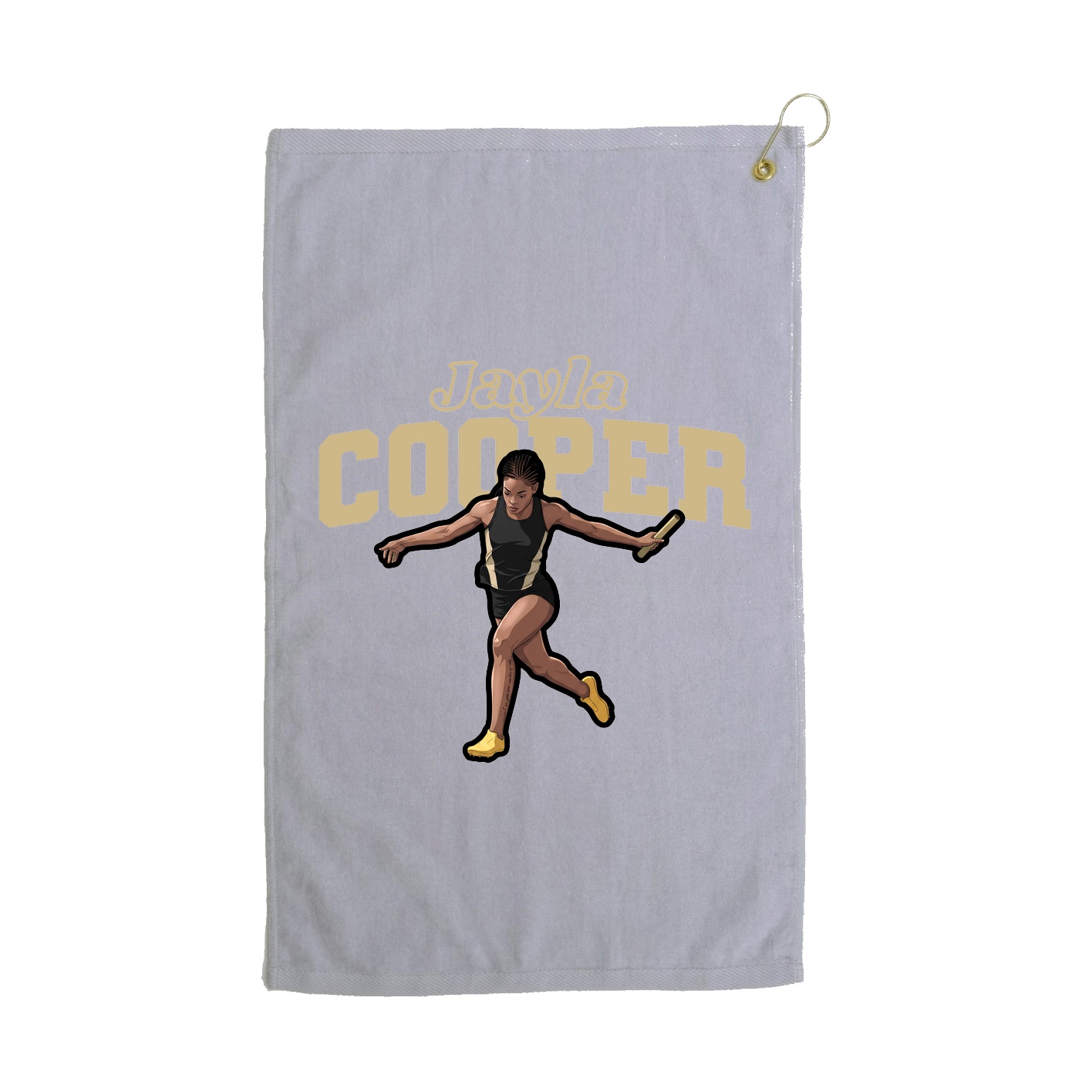 Golf Towel — Name Arch in Grey