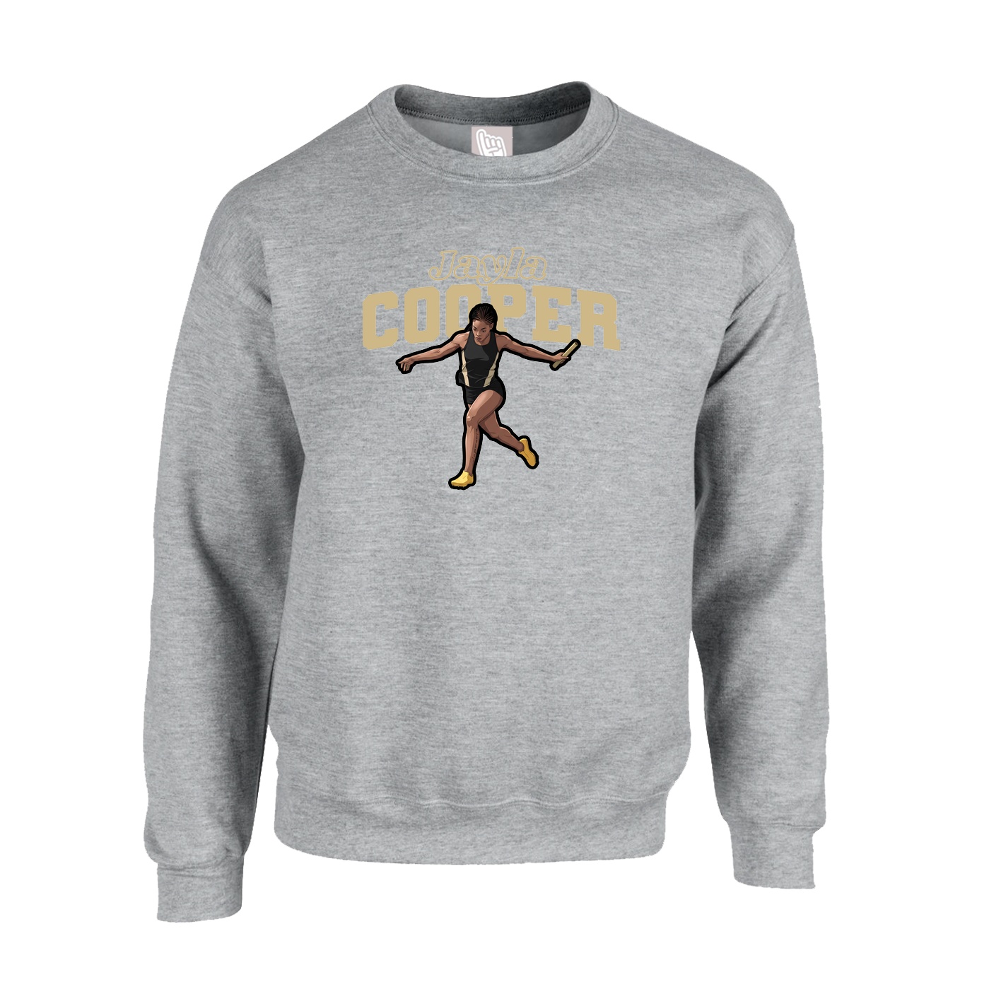 Fleece Crew — Name Arch in Grey