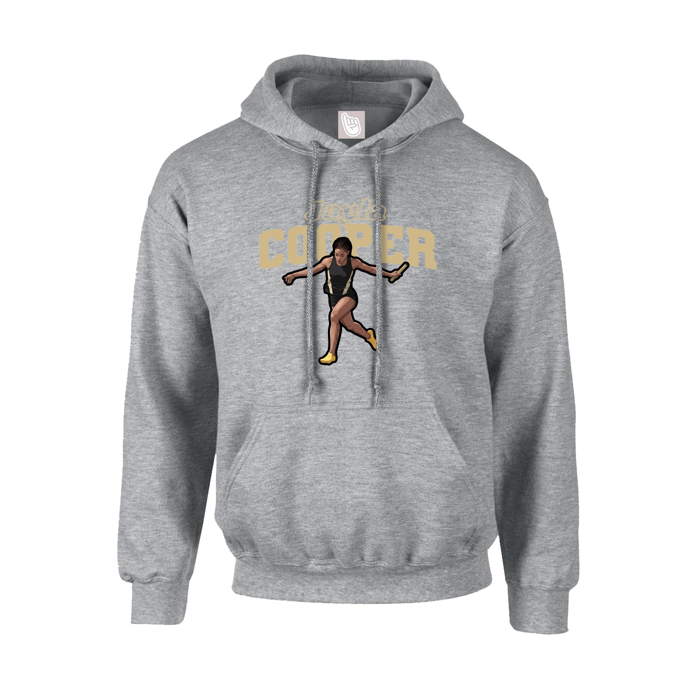 Youth Hoodie — Name Arch in Grey